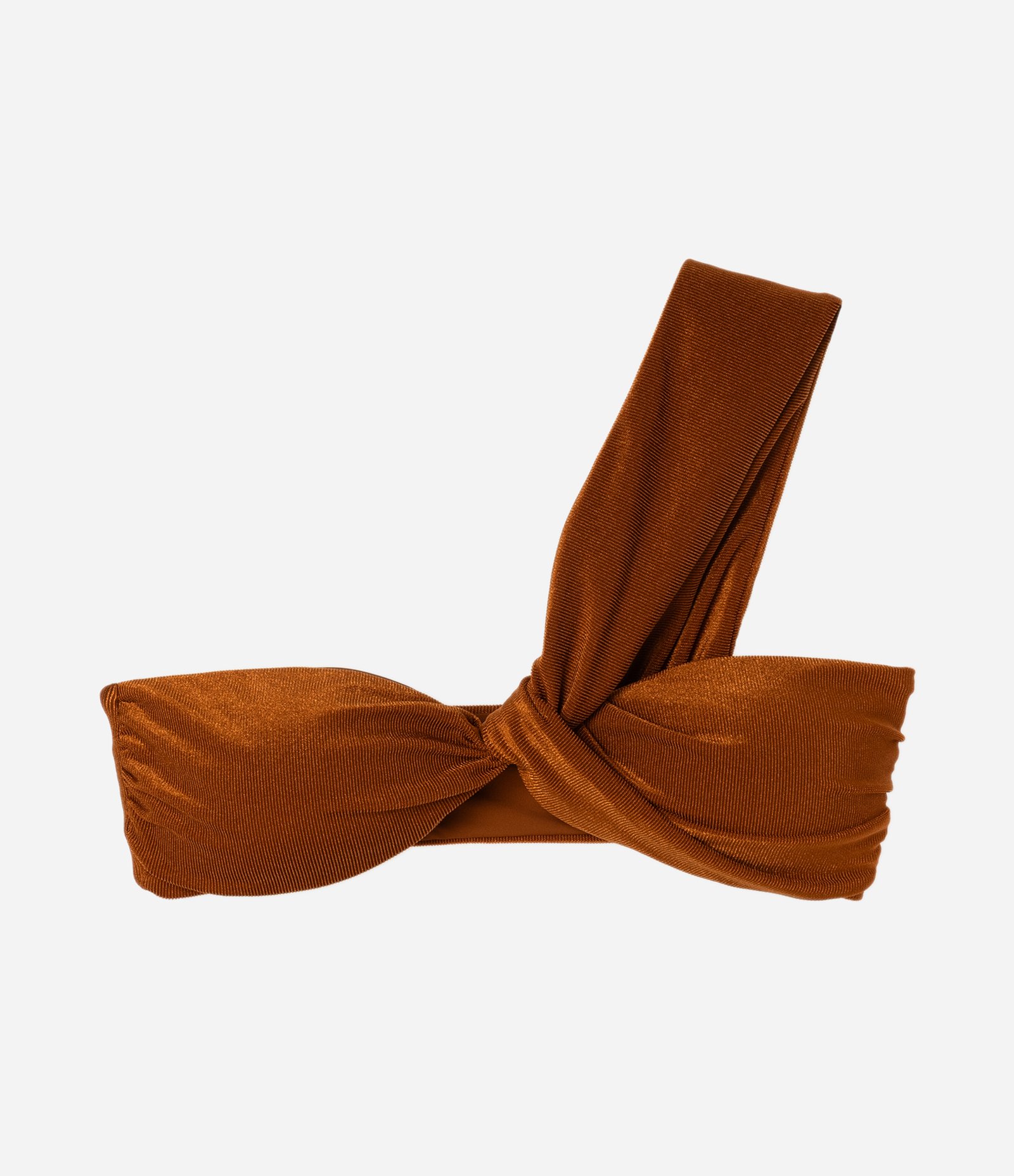 Biquíni Top com Alça Única e Detalhe Canelado em Microfibra Marrom 6