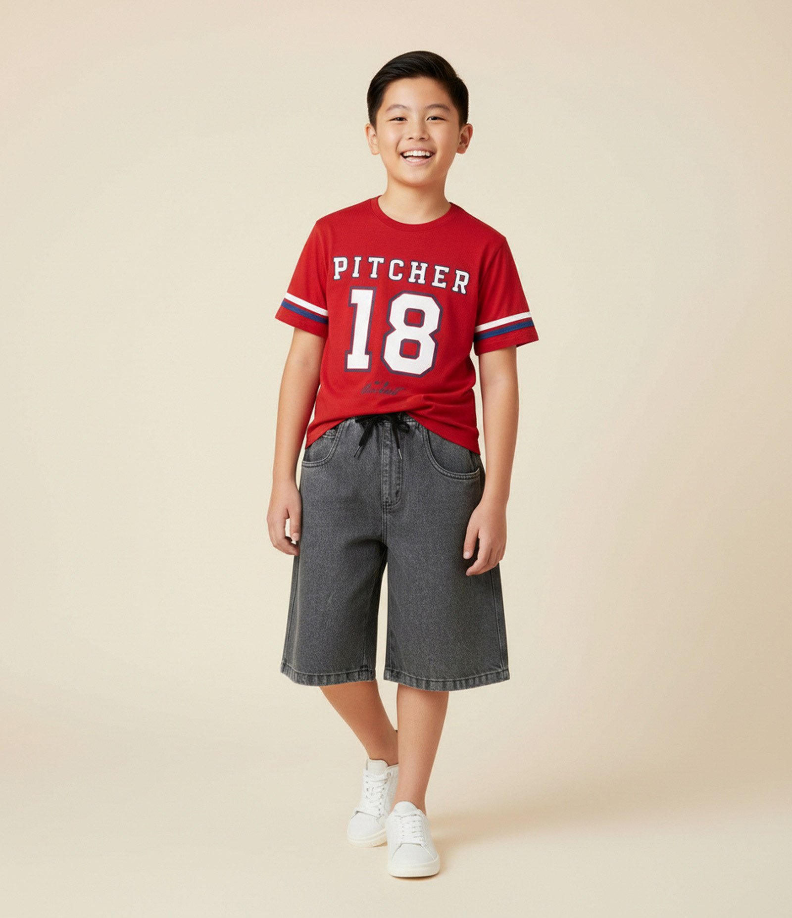 Bermuda Infantil Baggy Jeans - Tam 5 a 14 Anos Cinza 1