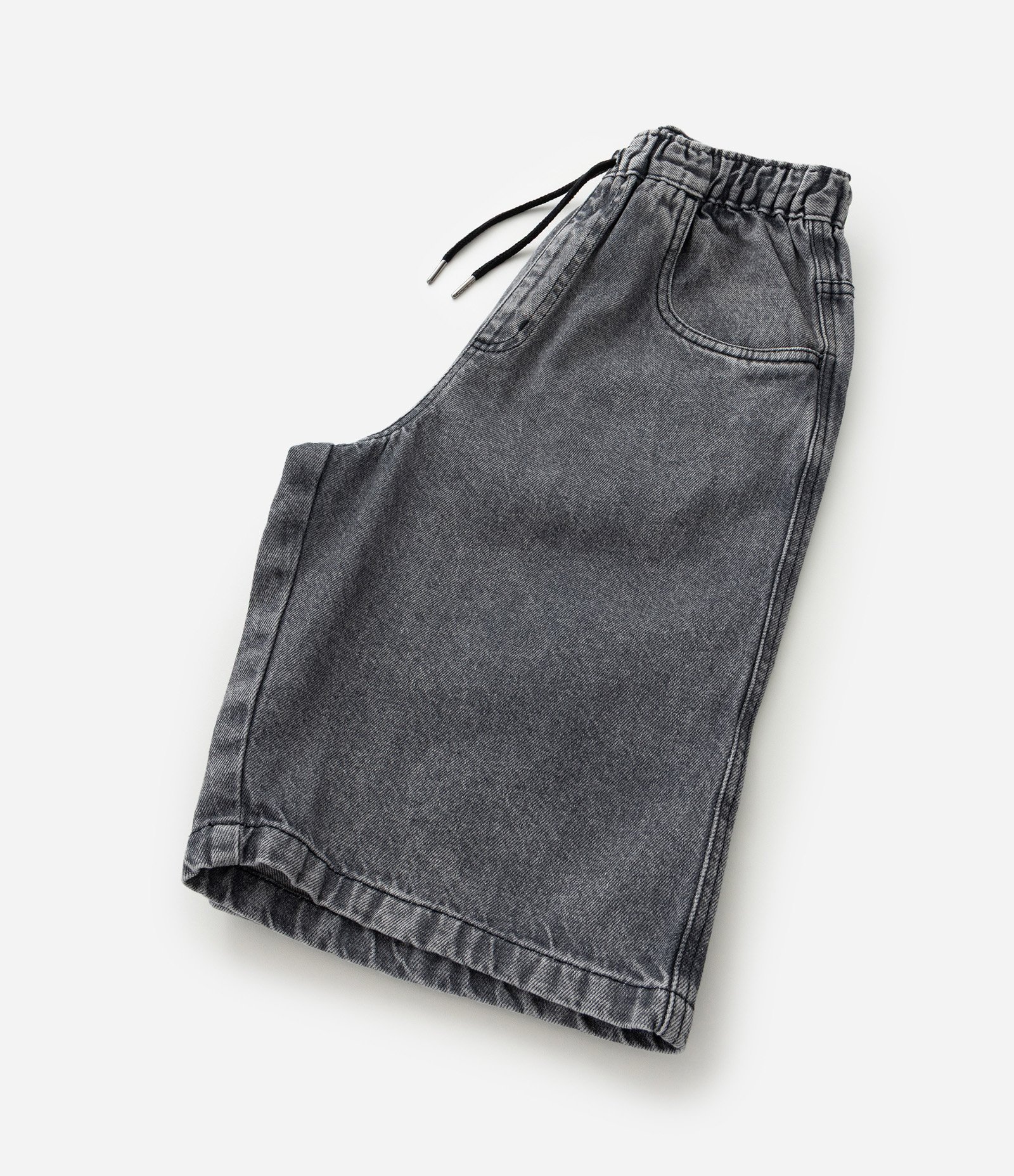 Bermuda Infantil Baggy em Jeans Liso Baggy cós elástico FUO_SS26_BEP_0033 Street 5 a 14 Cinza 4