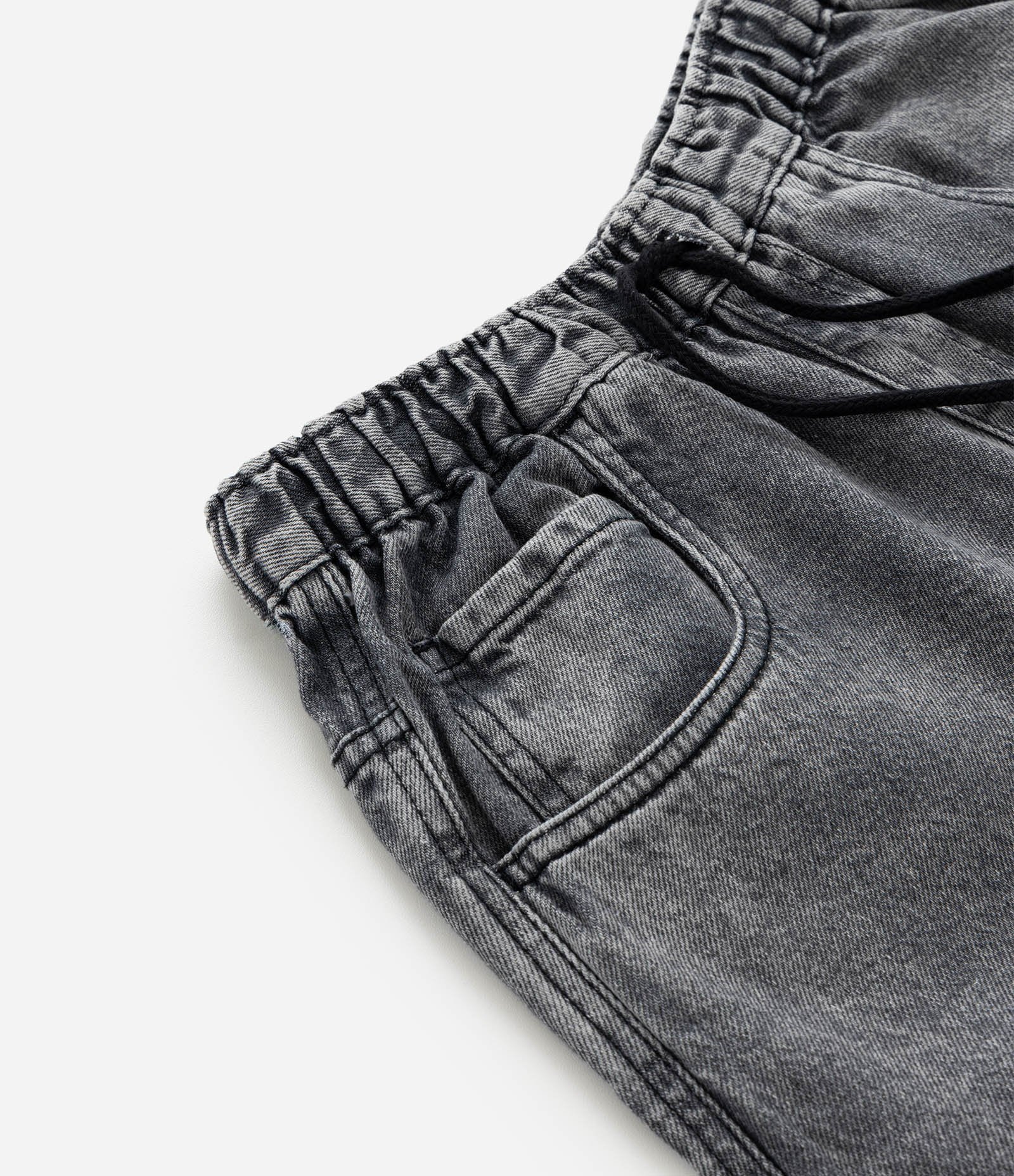 Bermuda Infantil Baggy em Jeans Liso Baggy cós elástico FUO_SS26_BEP_0033 Street 5 a 14 Cinza 5