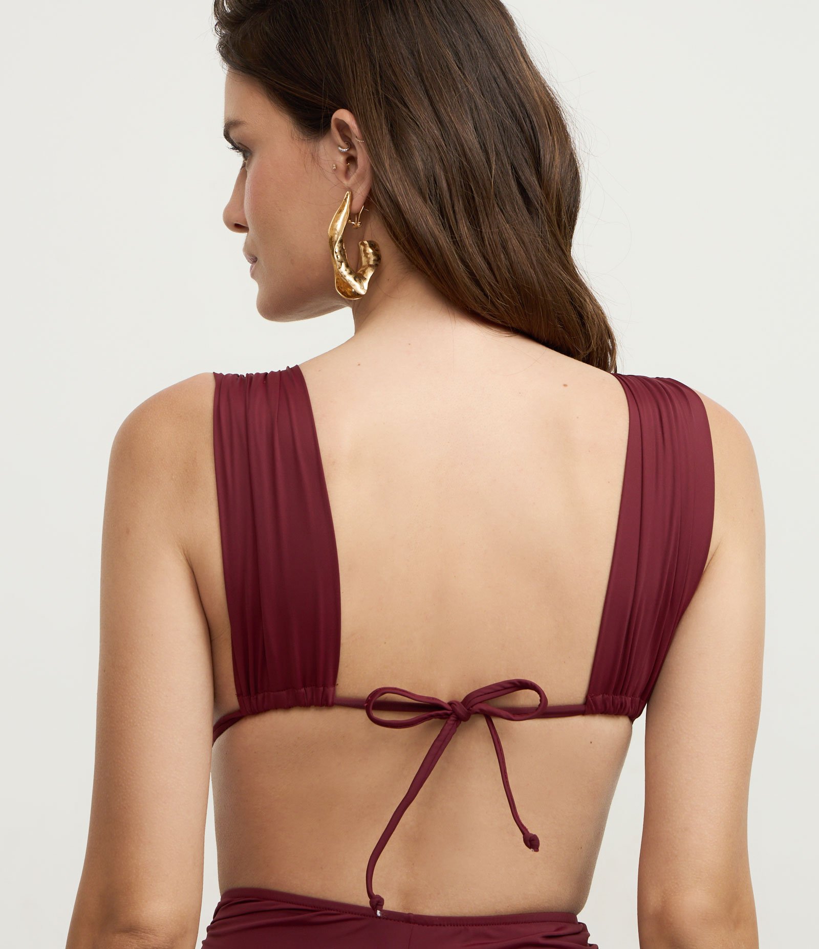 Biquíni Top Cortininha com Alça Larga e Aviamento Bordô 6
