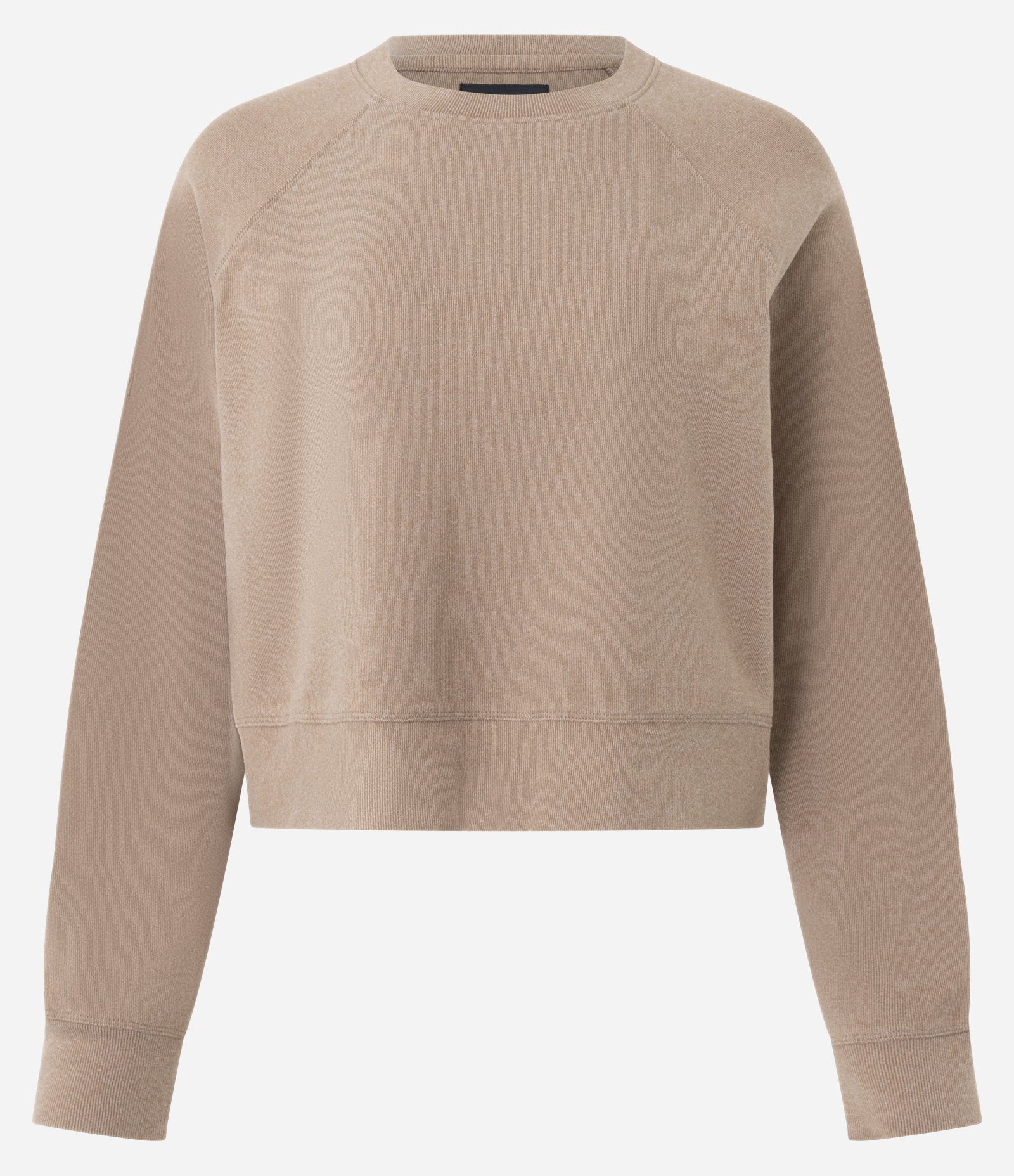 Blusão Esportivo com Manga Raglan e Bordado Discreto Bege 1