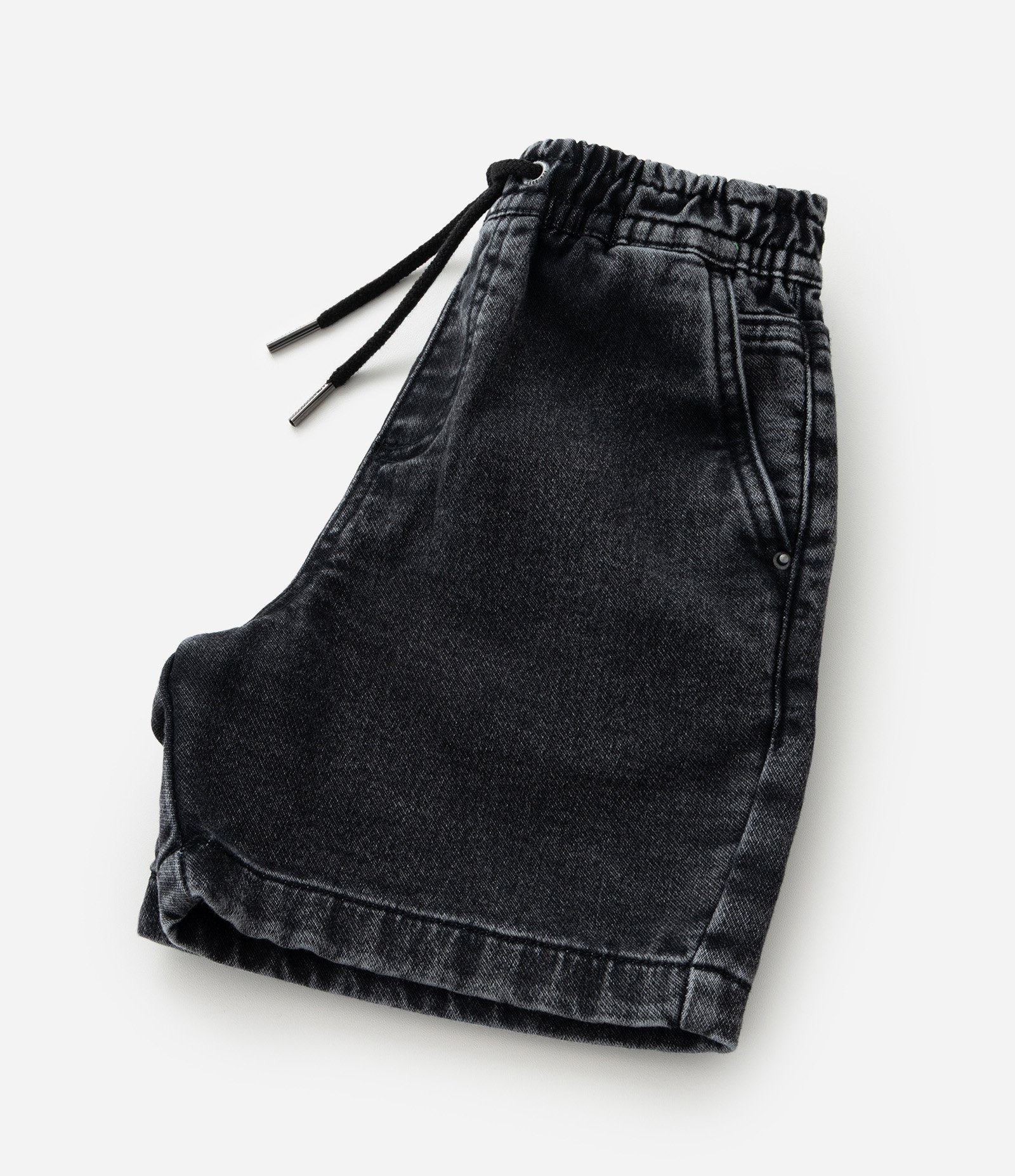 Bermuda Infantil em Jeans com Cós Elástico - Tam 5 a 14 anos Preto 4