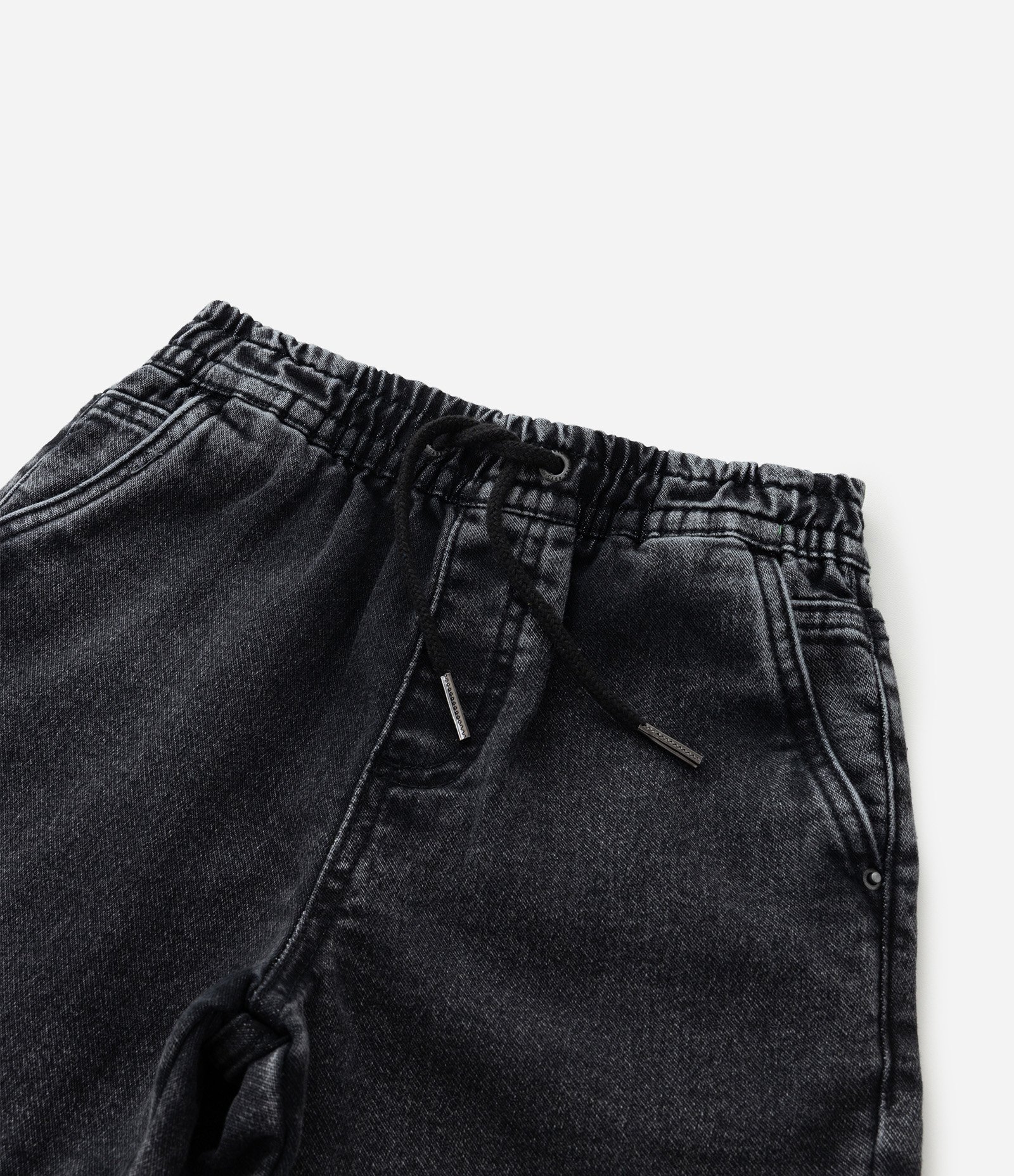 Bermuda Infantil em Jeans com Cós Elástico - Tam 5 a 14 anos Preto 6