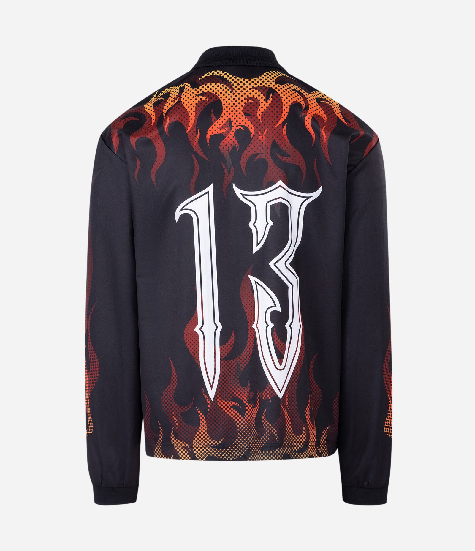 Camiseta Boxy Manga Longa Estampa Chamas e Lettering Sinner Preto 6