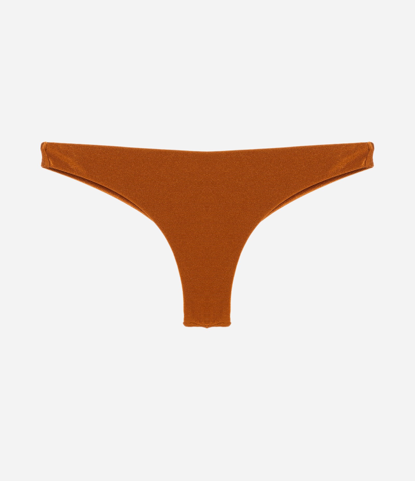 Biquíni Calcinha Básico em Microfibra Canelada e Brilhante Marrom 6