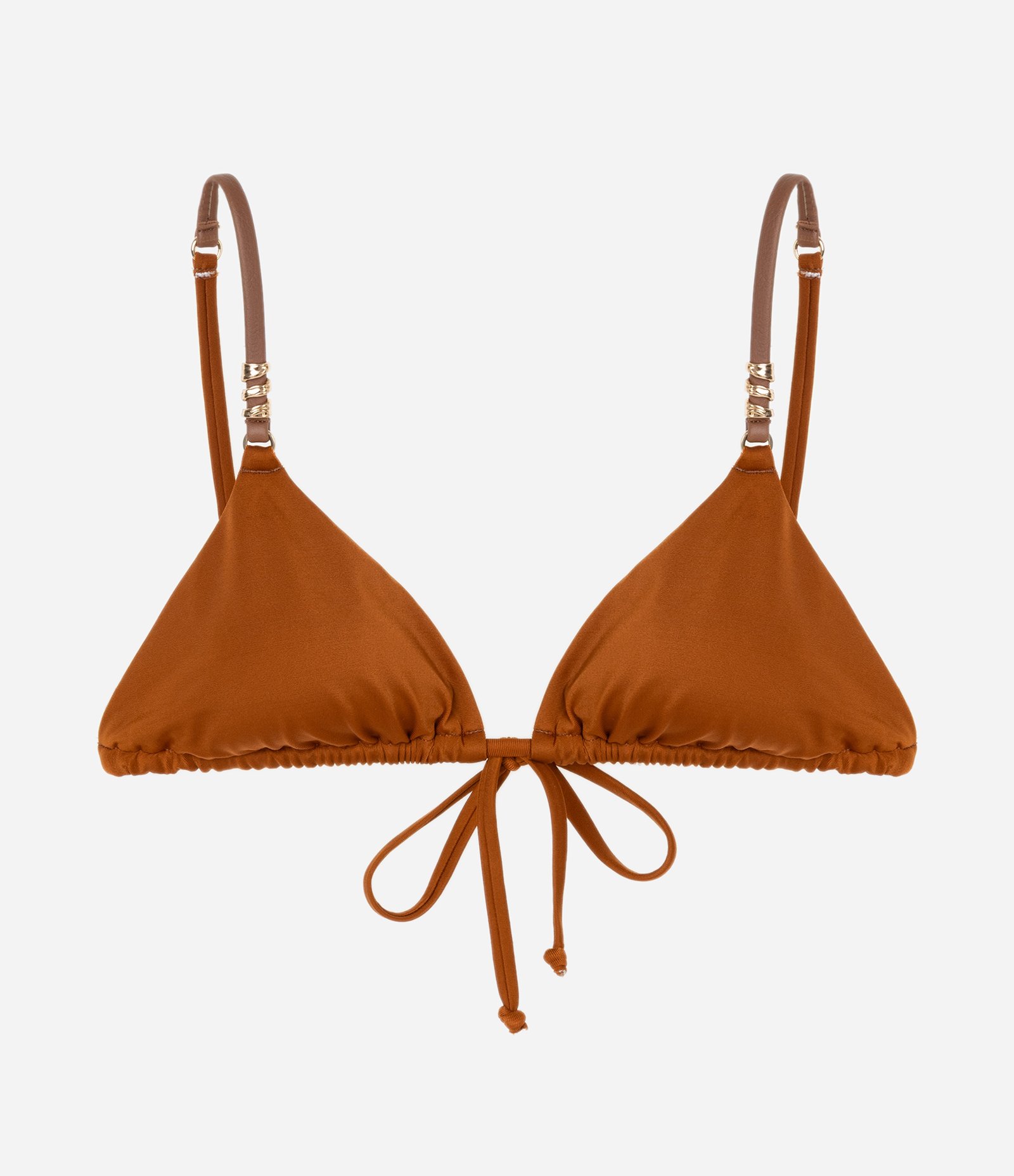 Biquíni Cortininha em Microfibra com Aviamento na Alça Marrom 6