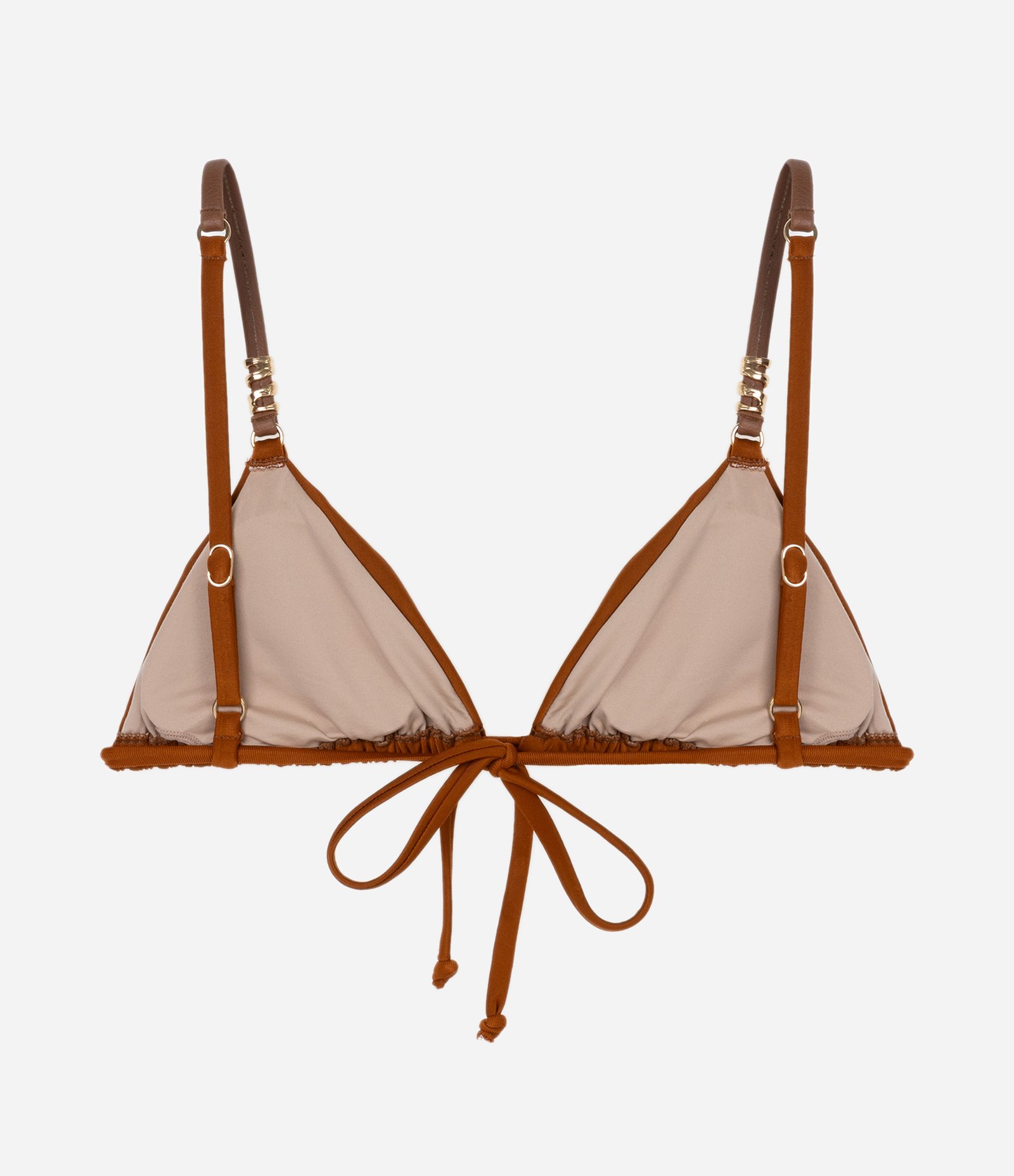 Biquíni Cortininha em Microfibra com Aviamento na Alça Marrom 7