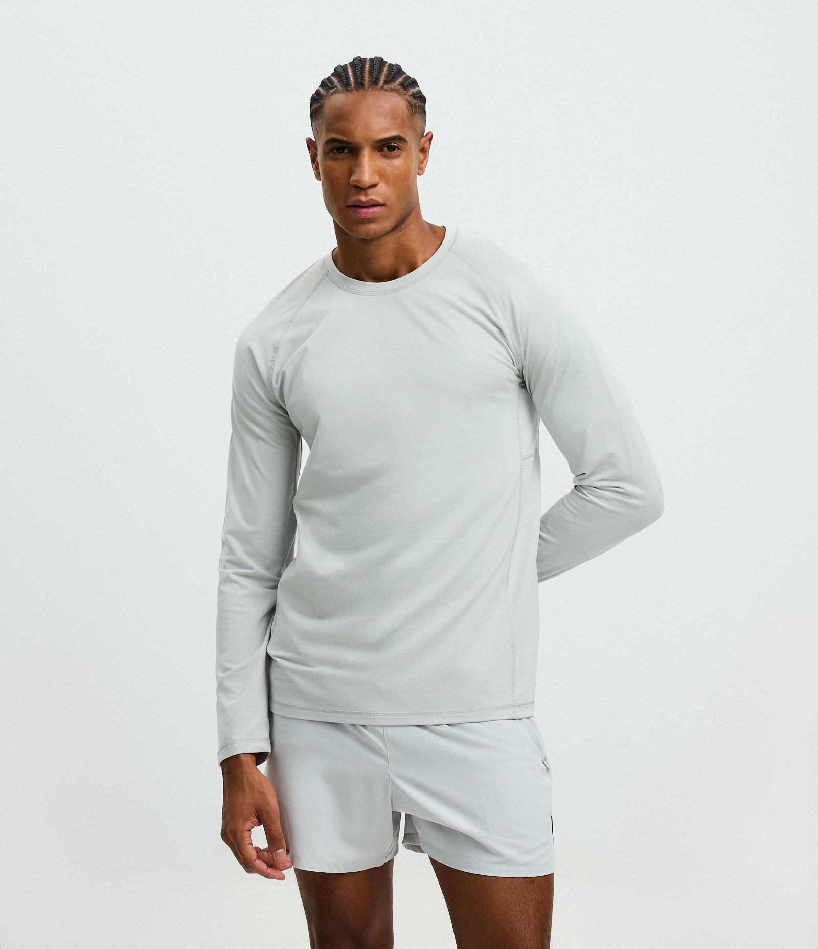 Camiseta Térmica em Manga Longa com Toque Suave e Recortes Cinza 1