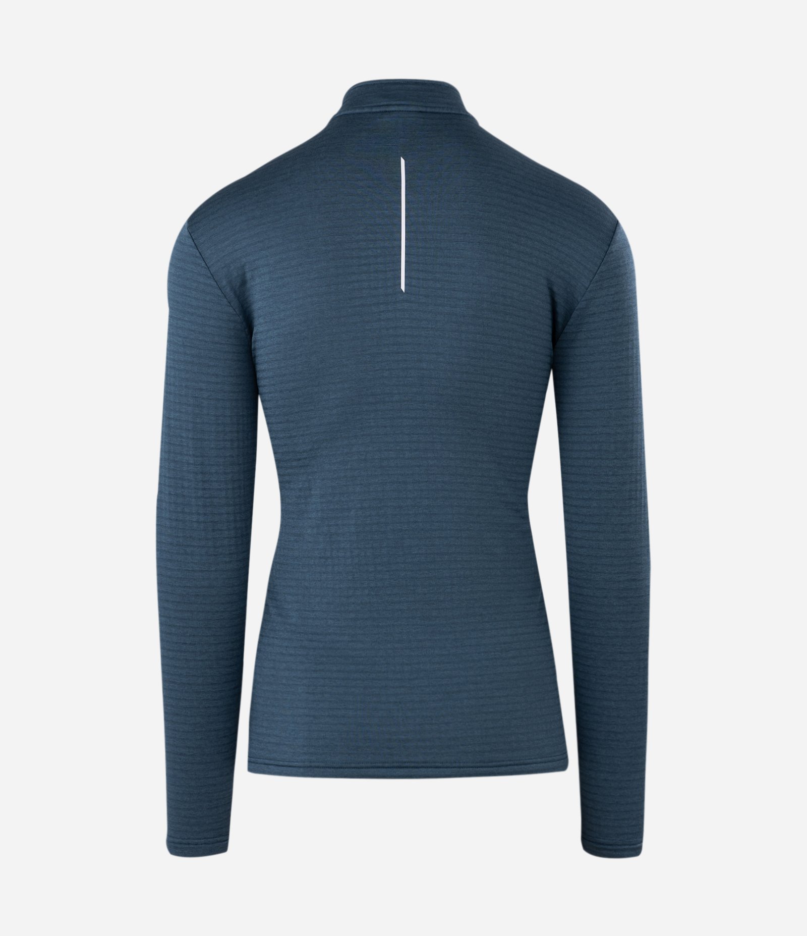 Camiseta Térmica Esportiva com Textura Canelada e Zíper na Gola Azul Escuro 7