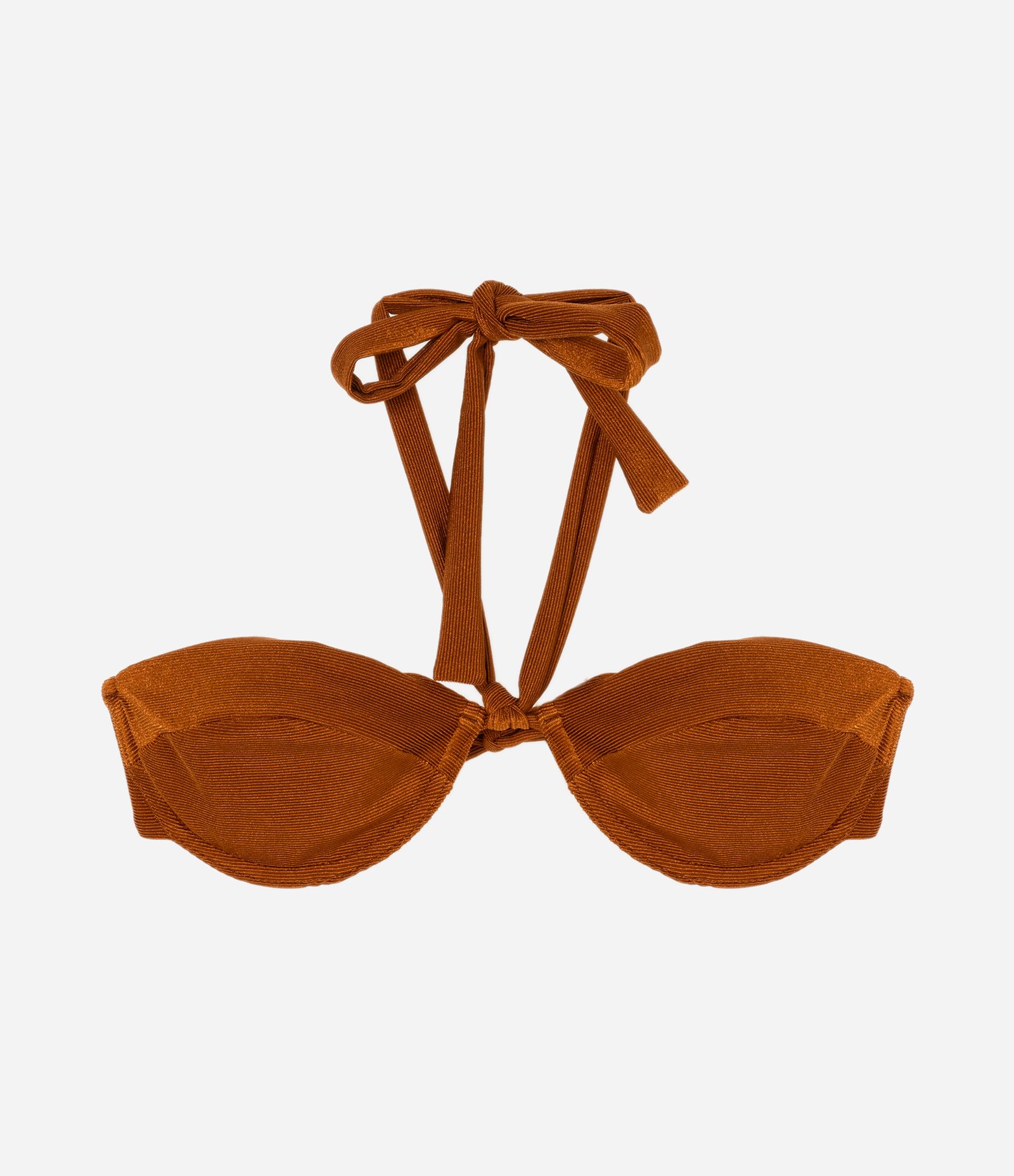 Biquíni Top Meia Taça em Microfibra com Textura Marrom 9