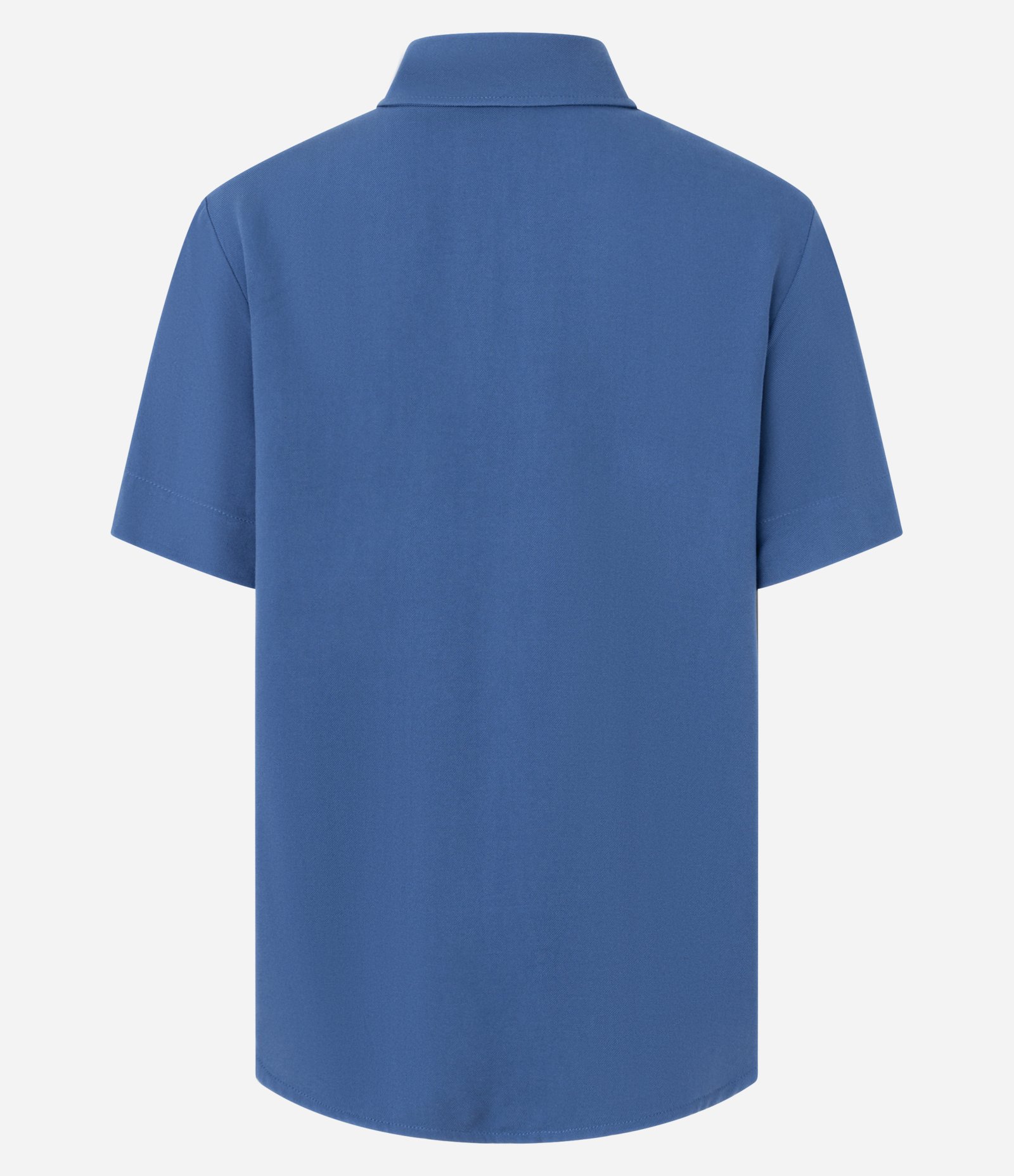 Camisa em Viscose com Botões e Manga Curta Azul 3