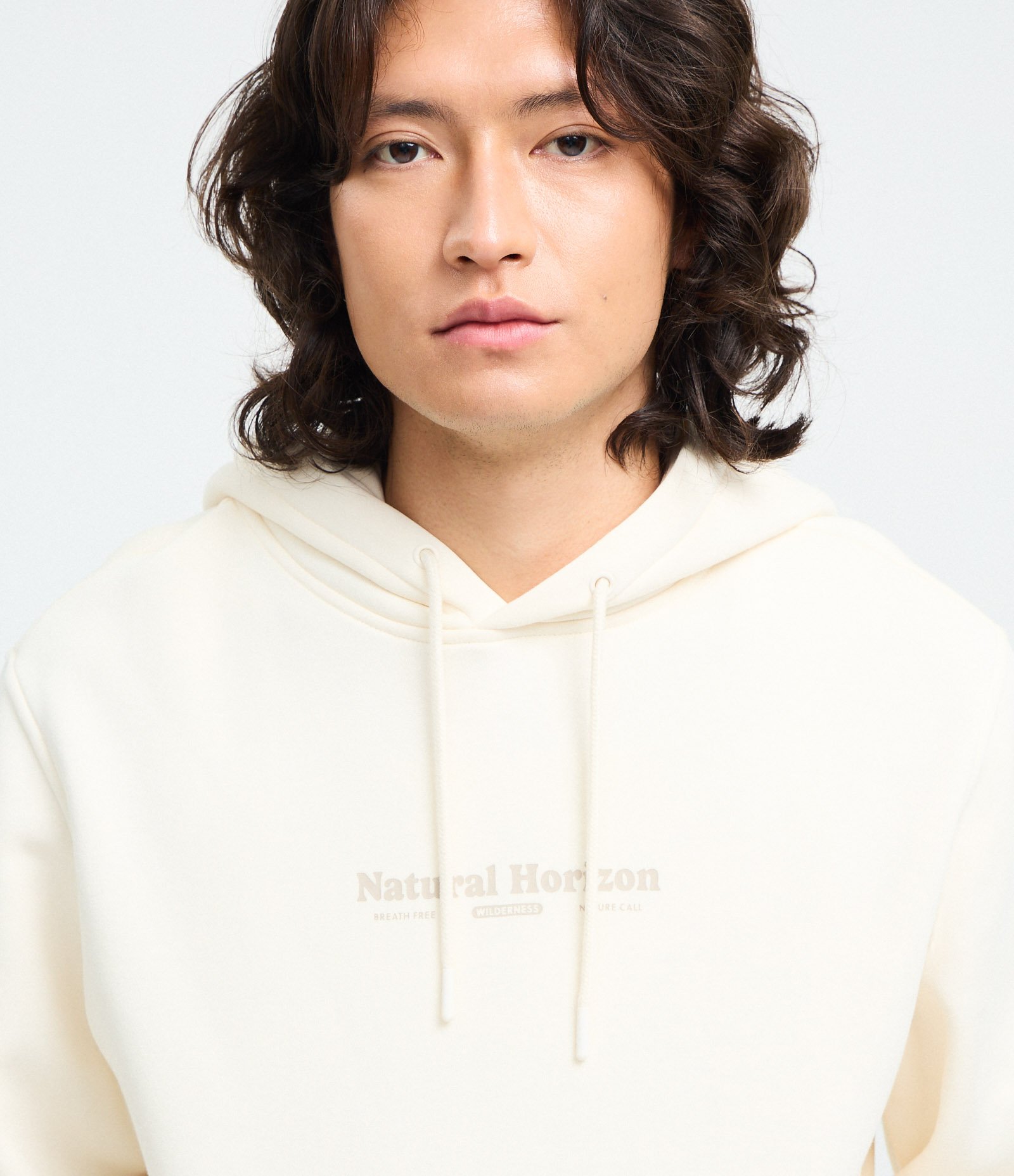 Blusão Moletom com Felpa e Lettering Natural Horizon Canguru Amarelo 5