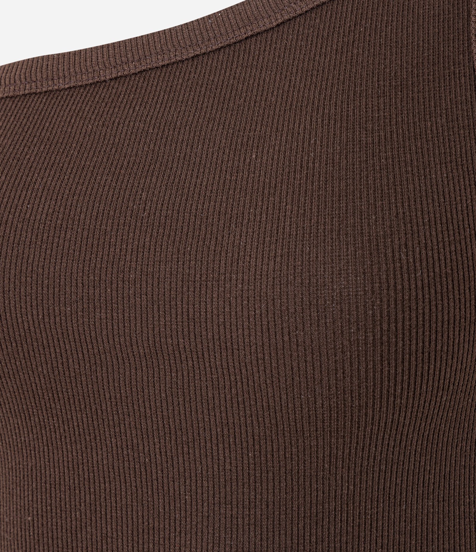 Blusa em Ribana com Um Ombro Só e Alça Dupla Marrom 3