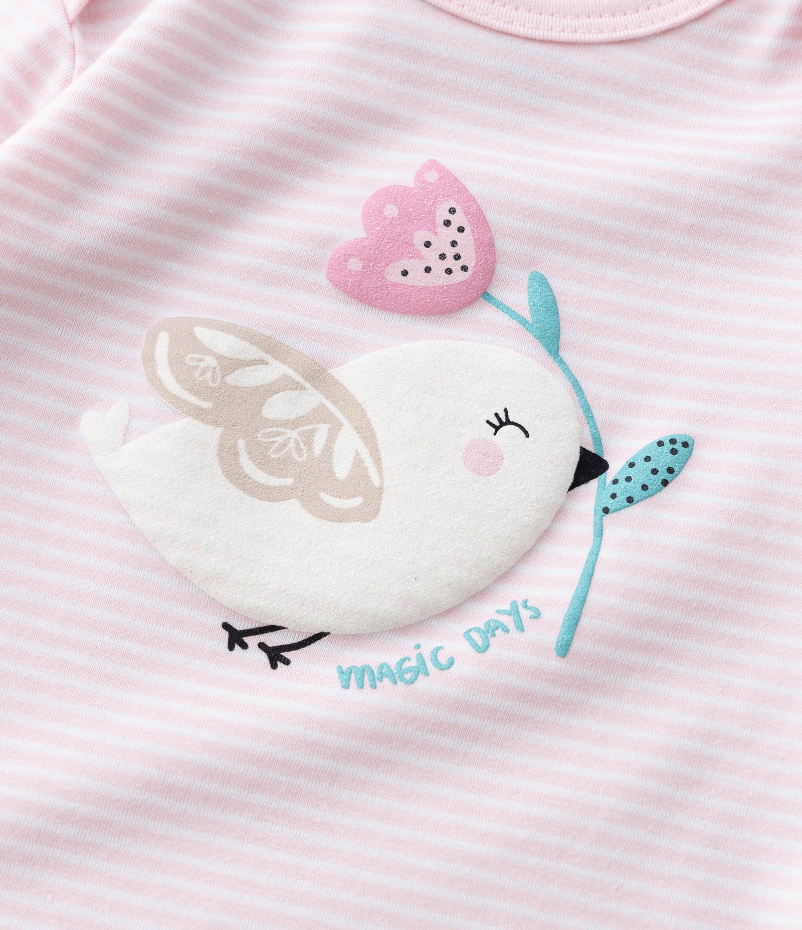 Body Infantil com Estampa Pássaro e Flor - Tam RN a 18 meses Rosa 8