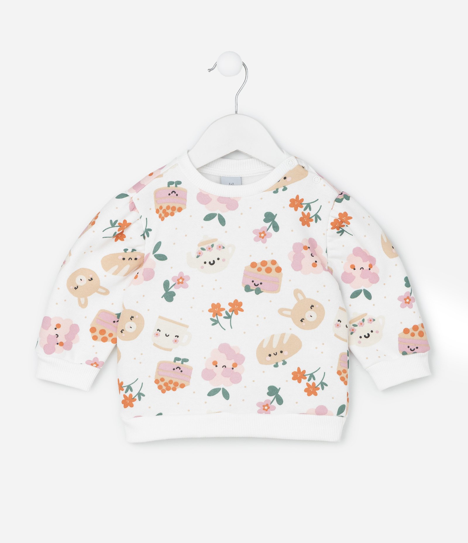 Blusão Infantil Quentinho Estampado de Bichinhos - Tam 0 a 18 meses Branco 2