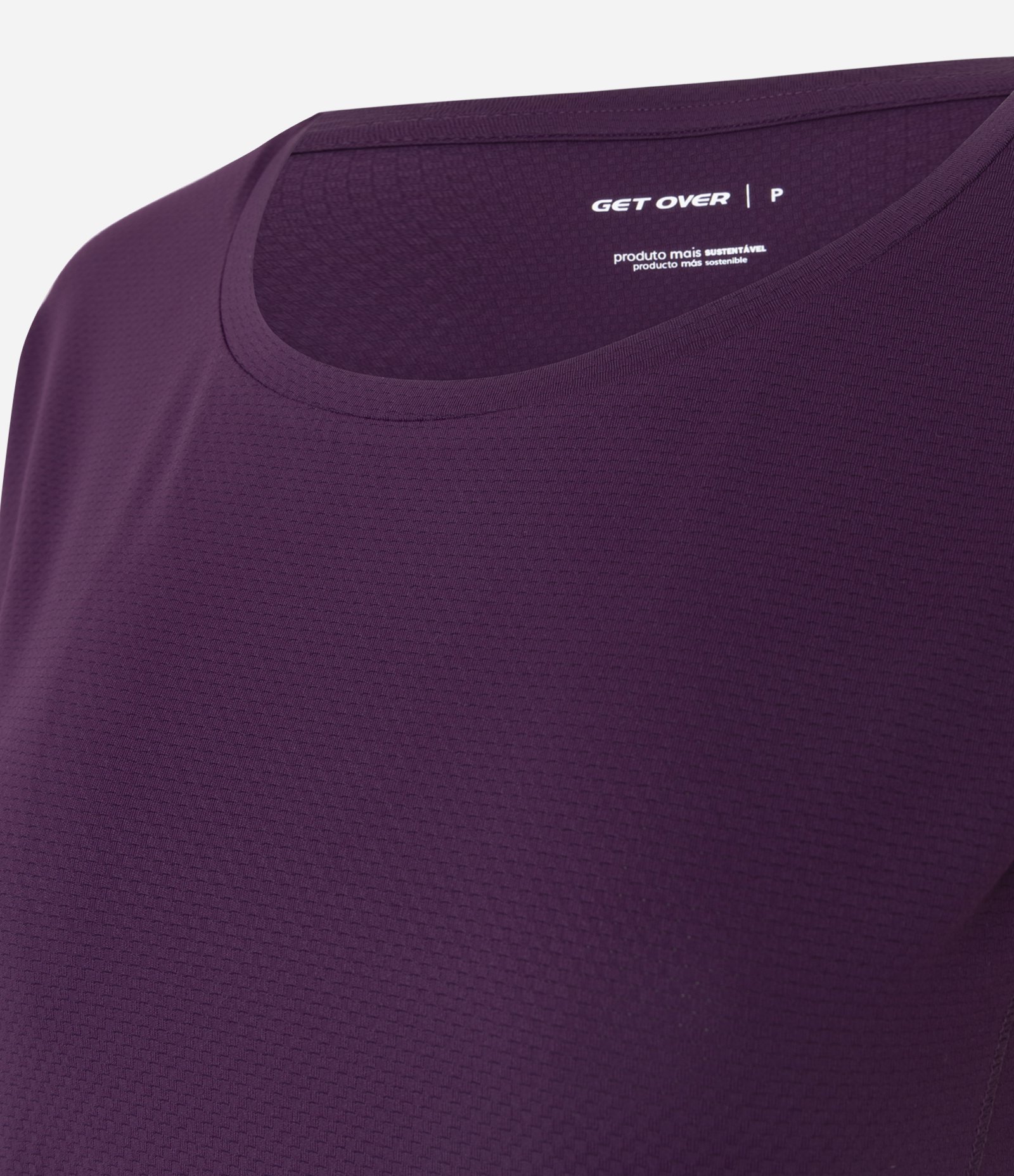 Camiseta Esportiva em Microfibra Texturizada Roxo 6