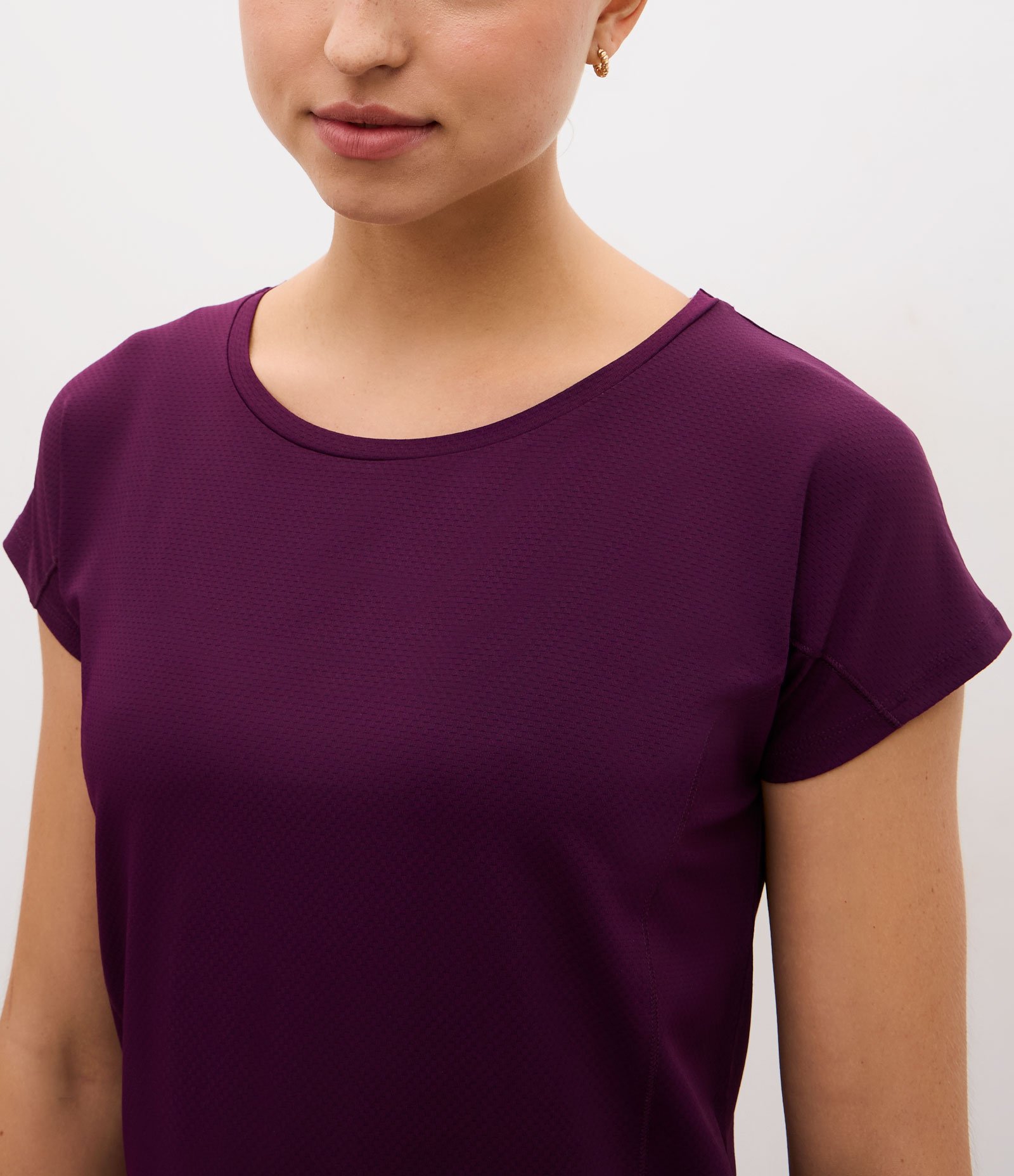Camiseta Esportiva em Microfibra Texturizada Roxo 3