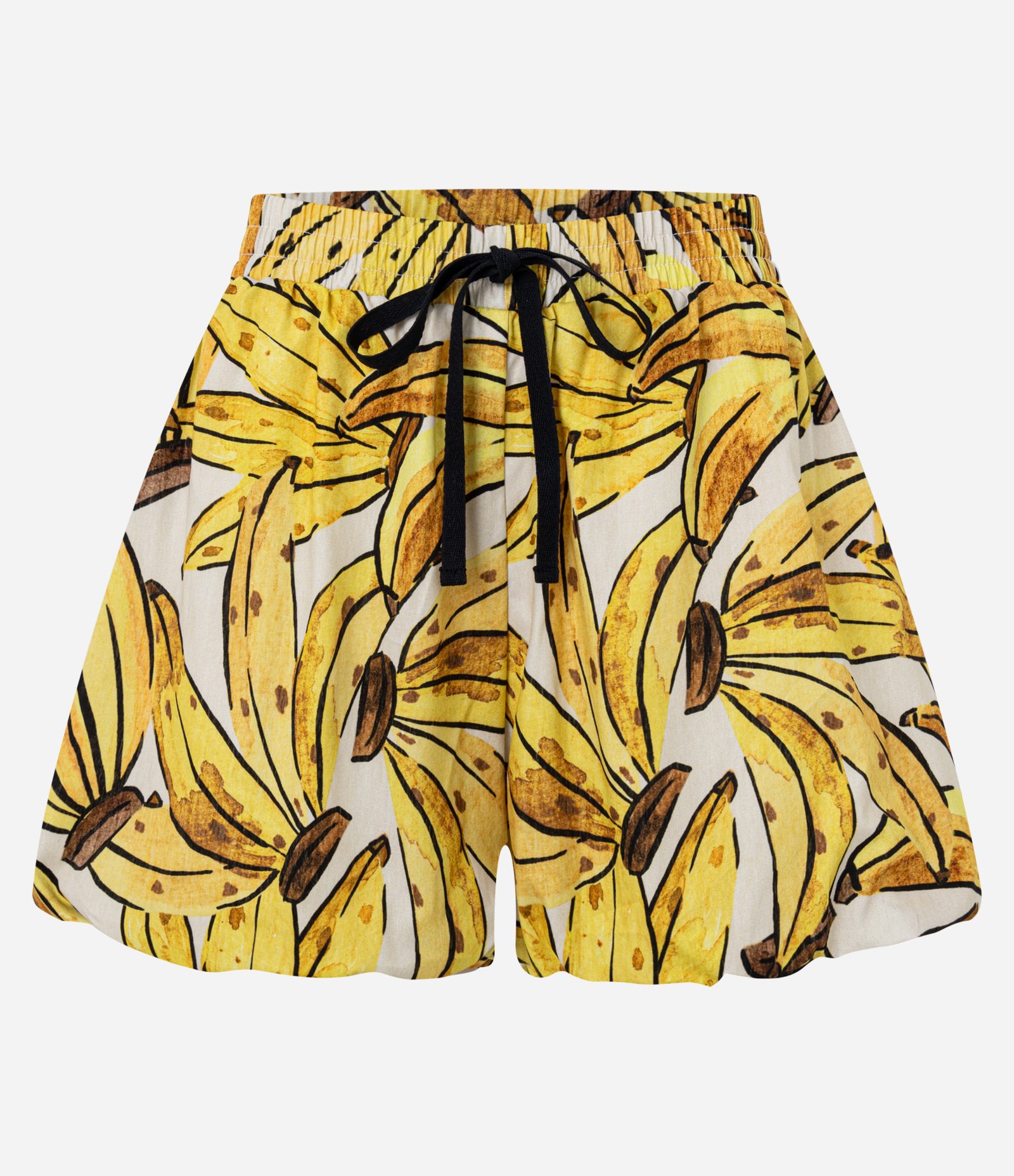 Short em Tricoline com Cós Elástico e Estampa de Bananas Amarelo 6