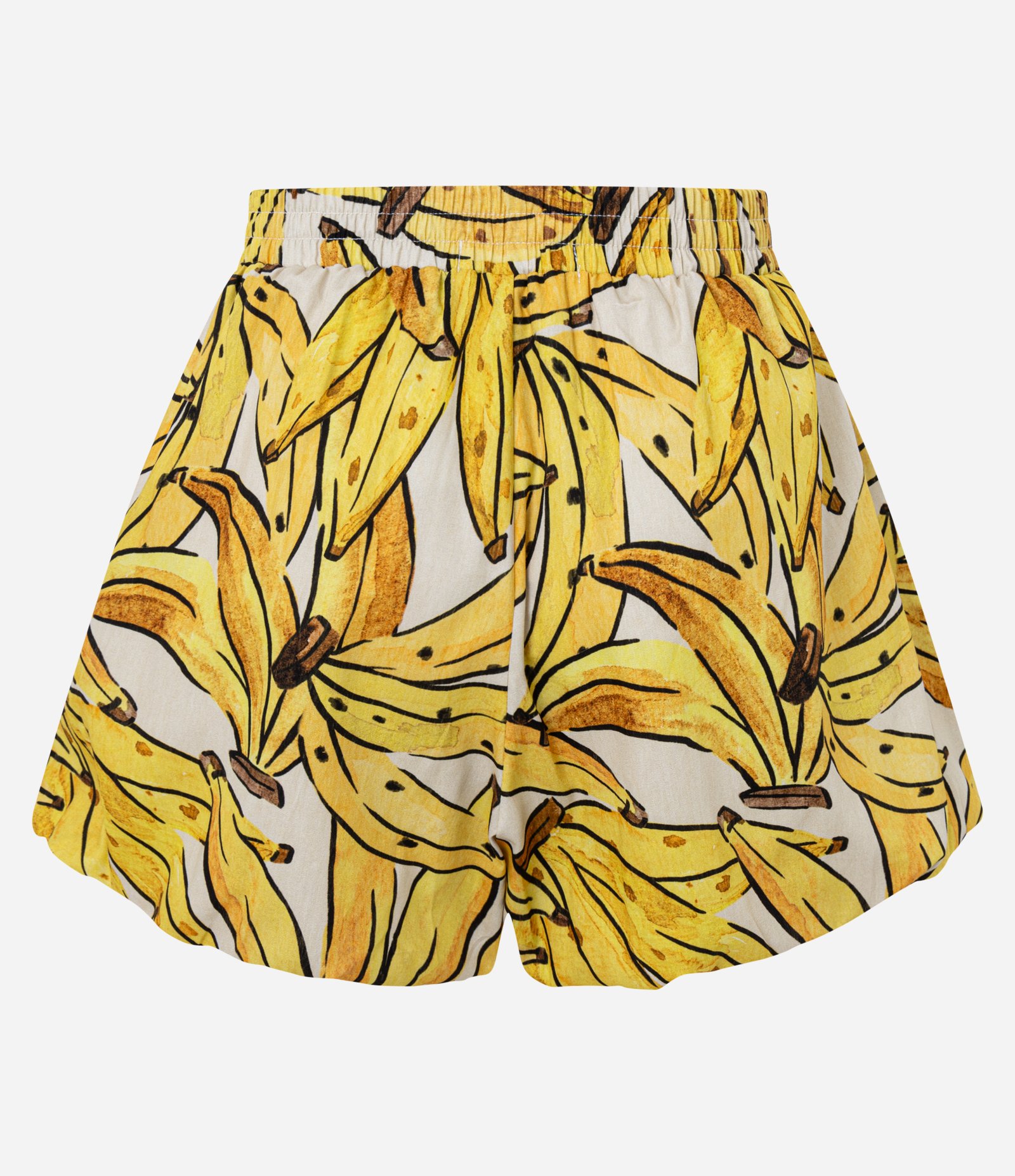Short em Tricoline com Cós Elástico e Estampa de Bananas Amarelo 7