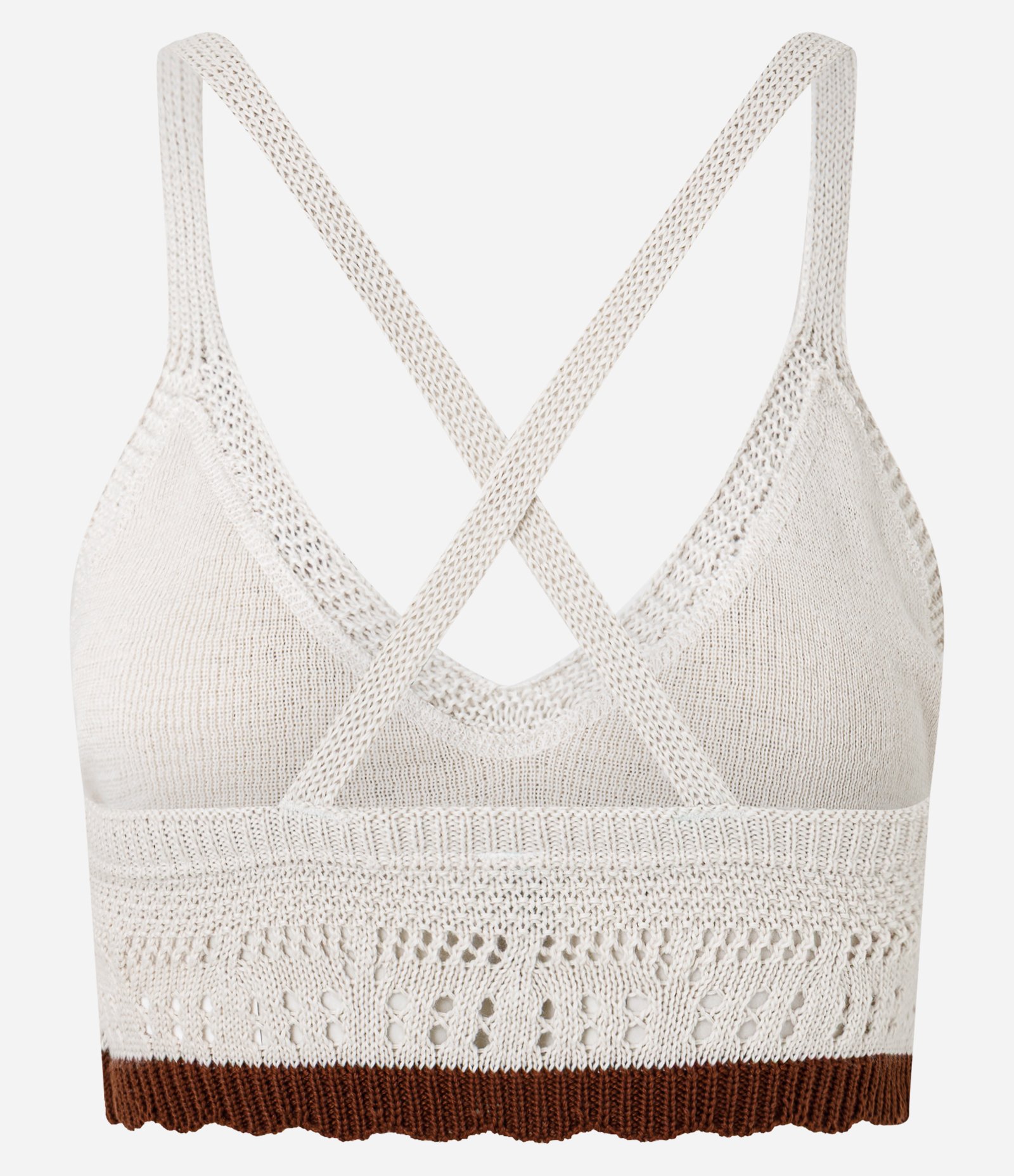 Blusa Cropped em Tricô com Decote em V Branco 6