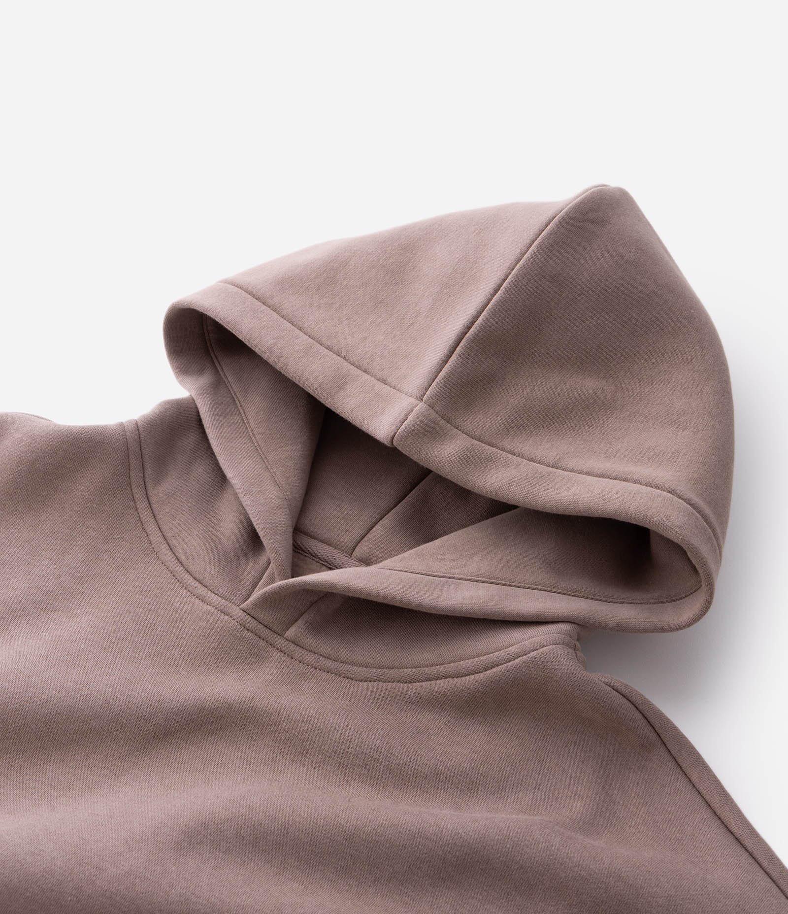 Blusão Moletom Boxy com Felpa em Algodão Bege 4