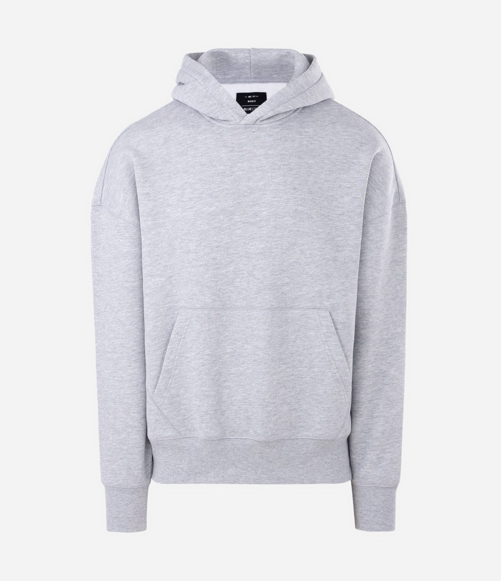 Blusão Moletom Boxy com Felpa em Algodão Cinza 1
