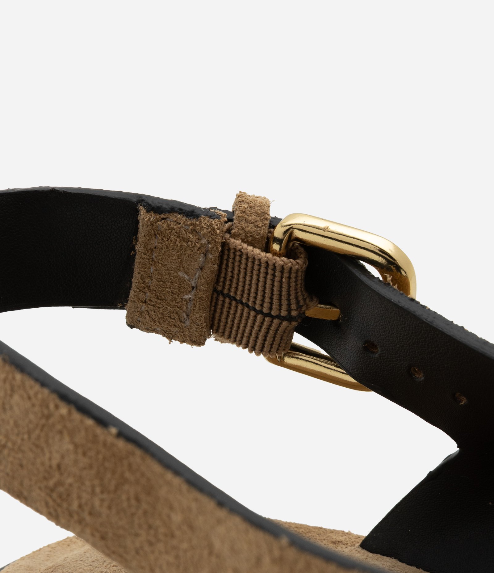 Sandália Rasteira de Dedo em Camurça com Búzio Metalizado Bege 5