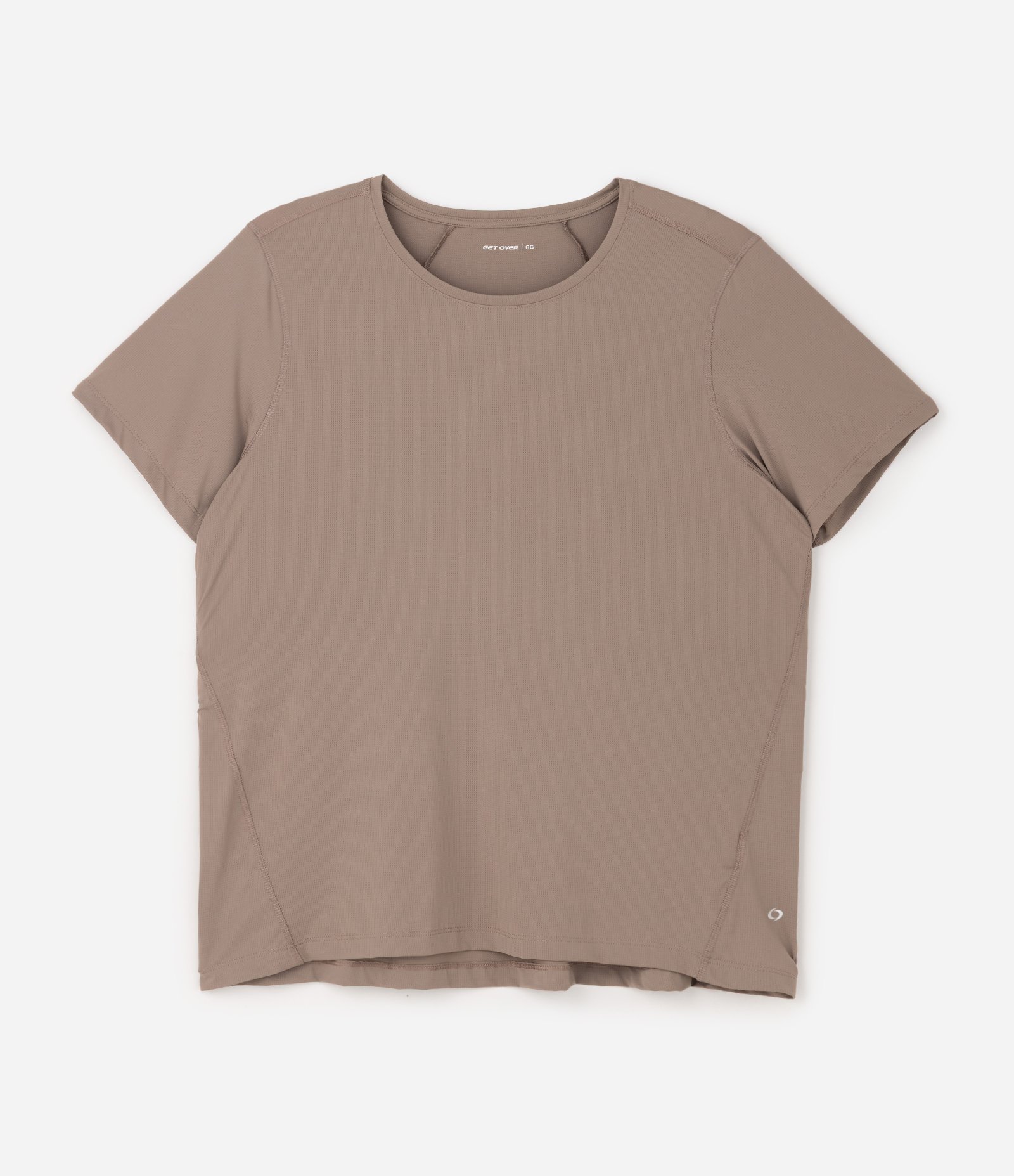 Camiseta Esportiva Manga Curta em Poliamida Marrom 1