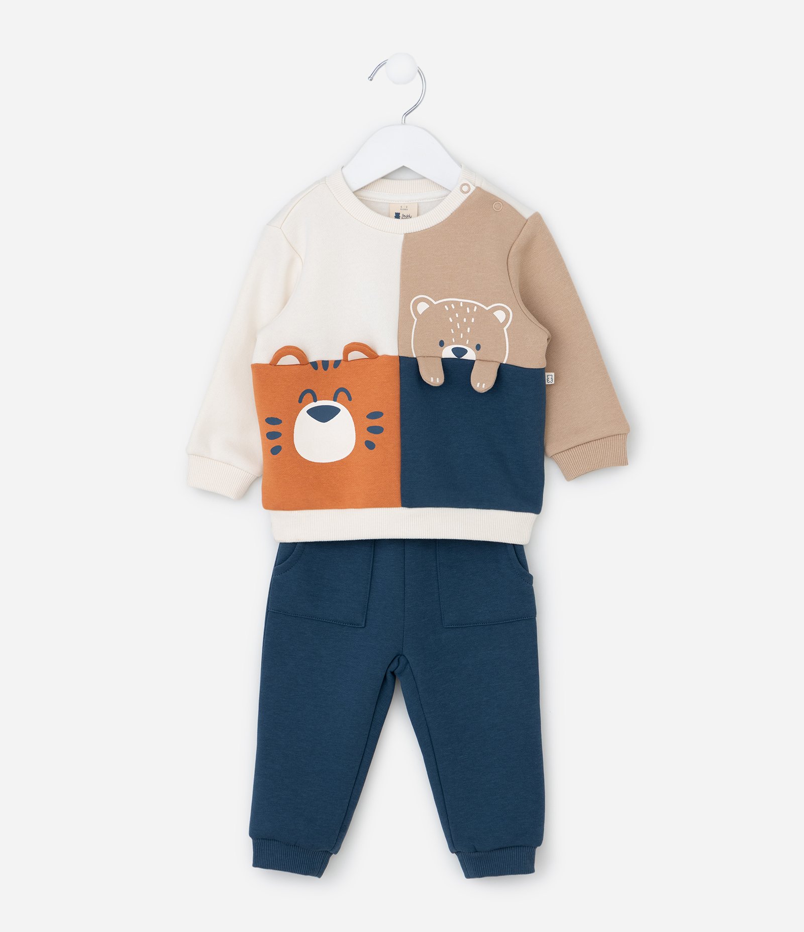 Conjunto Infantil com Animais e Blocos de Cor – Tam 0 a 24 Meses Azul 2