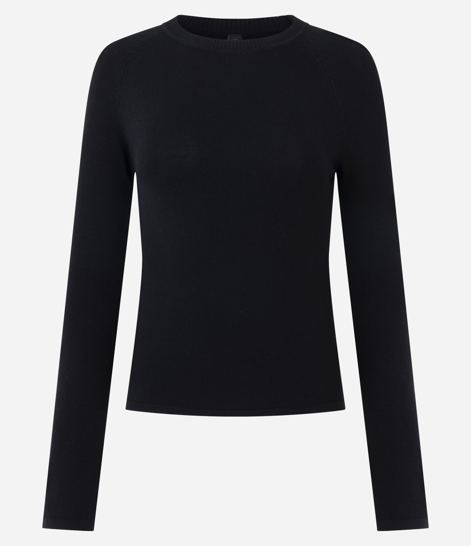 Blusa Básica em Tricô com Manga Longa Preto 1