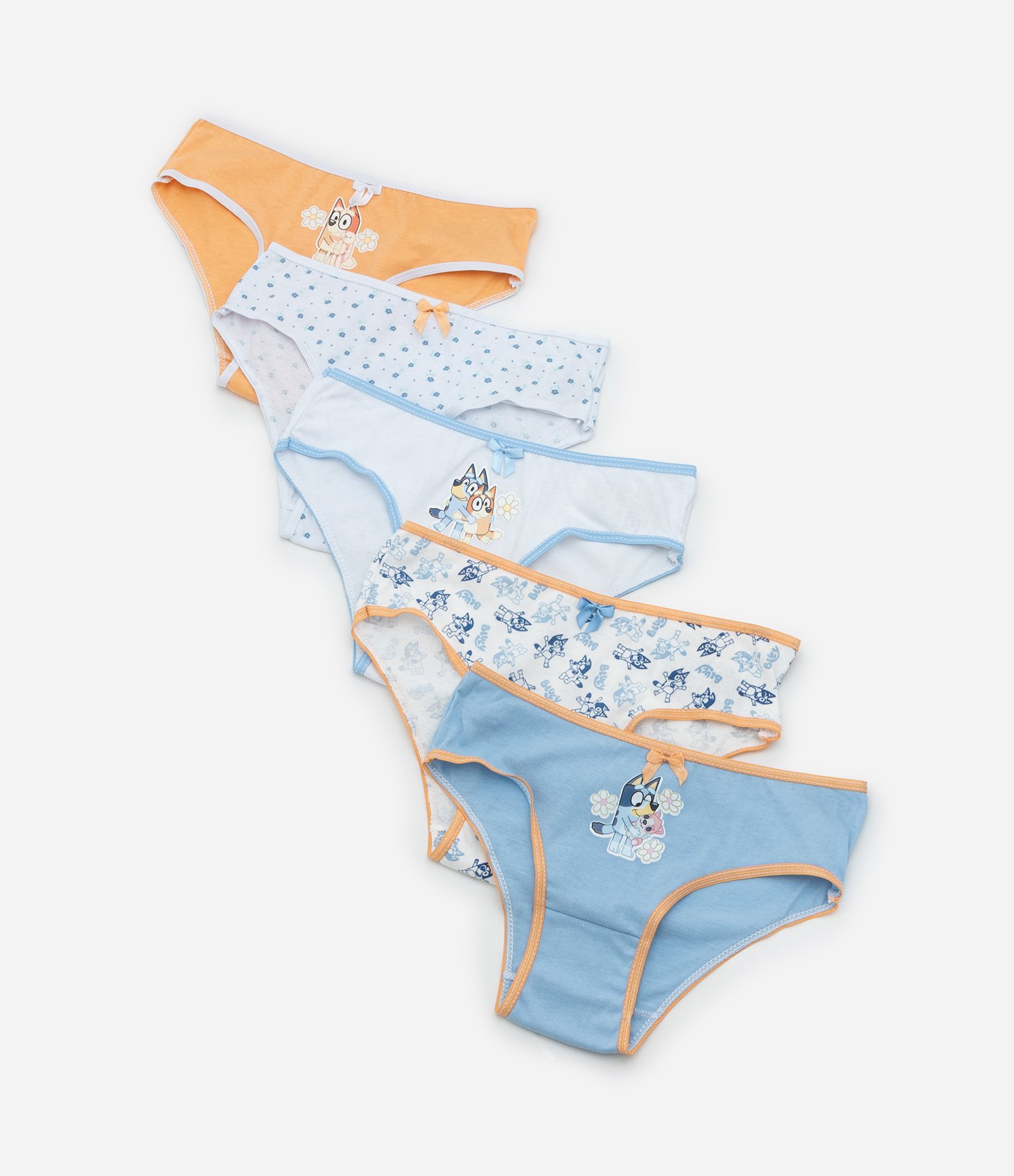 Kit 05 Calcinhas Infantis com Estampa Bluey - Tam 2 a 10 Anos Sortido 1
