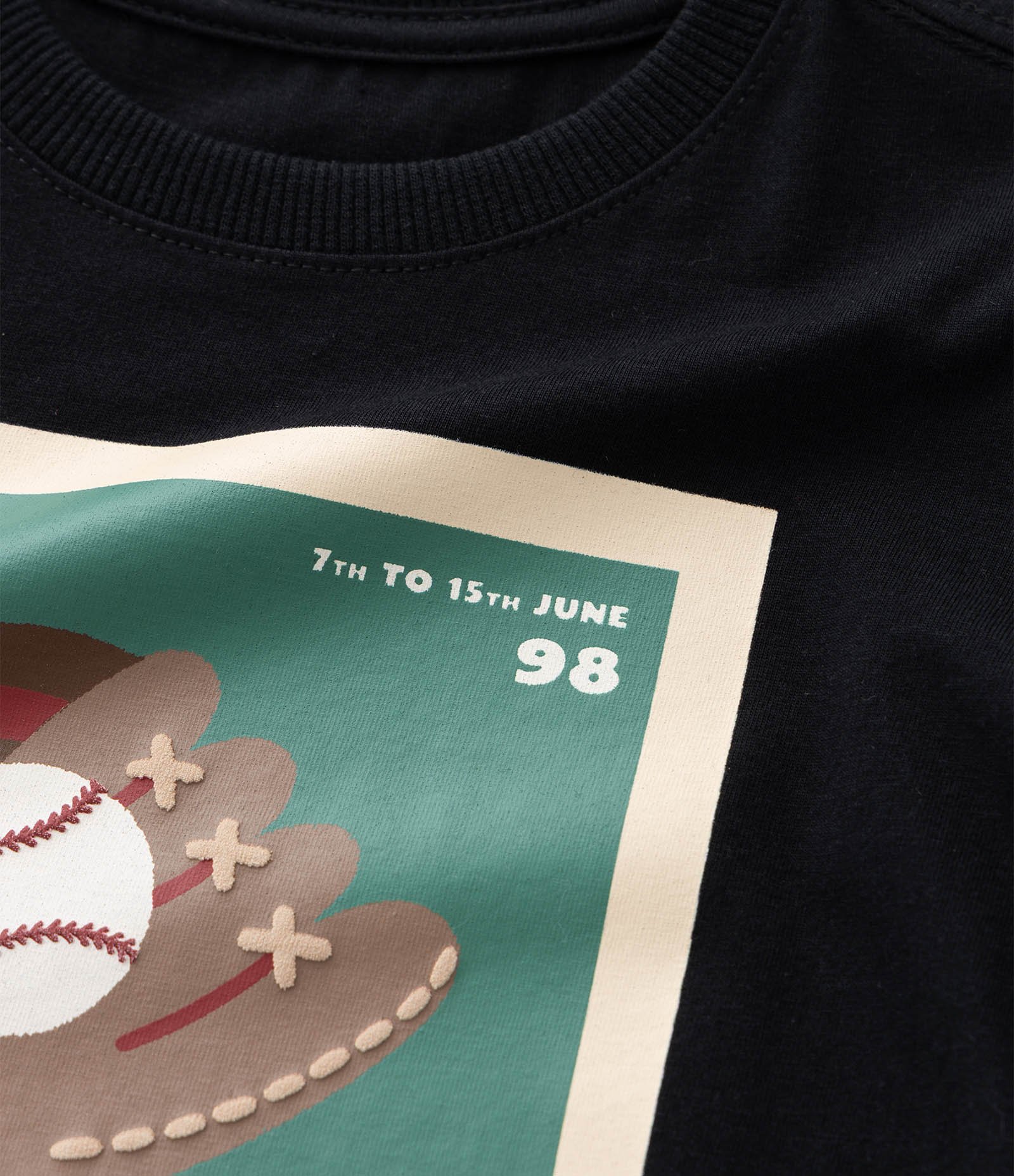 Camiseta Infantil com Estampa de Baseball - Tam 1 a 6 Anos Preto 6