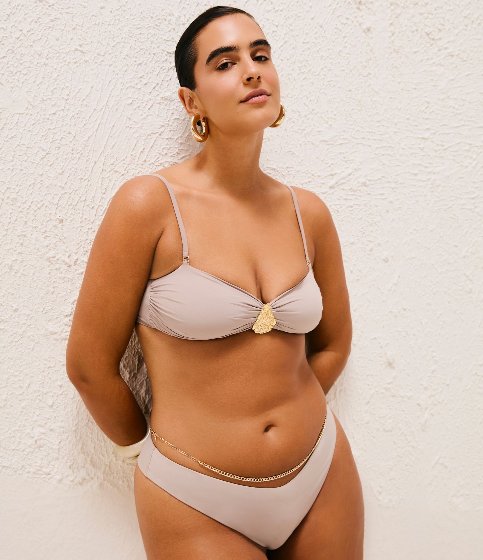 Biquíni Calcinha Asa Delta em Microfibra Off White 1