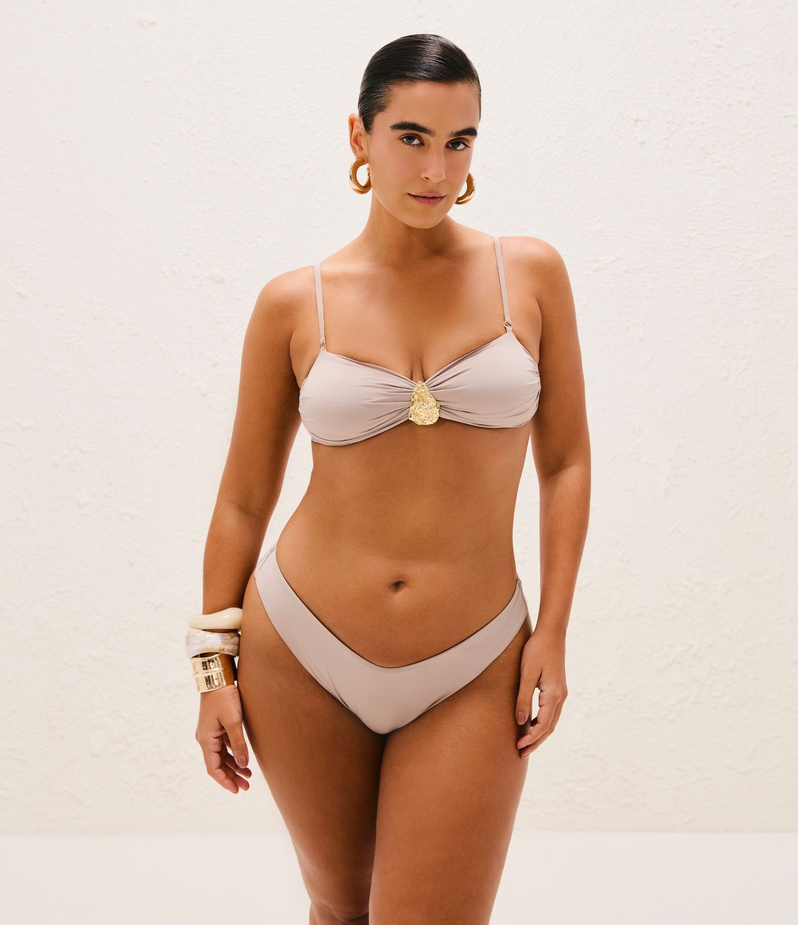 Biquíni Calcinha Asa Delta em Microfibra Off White 2