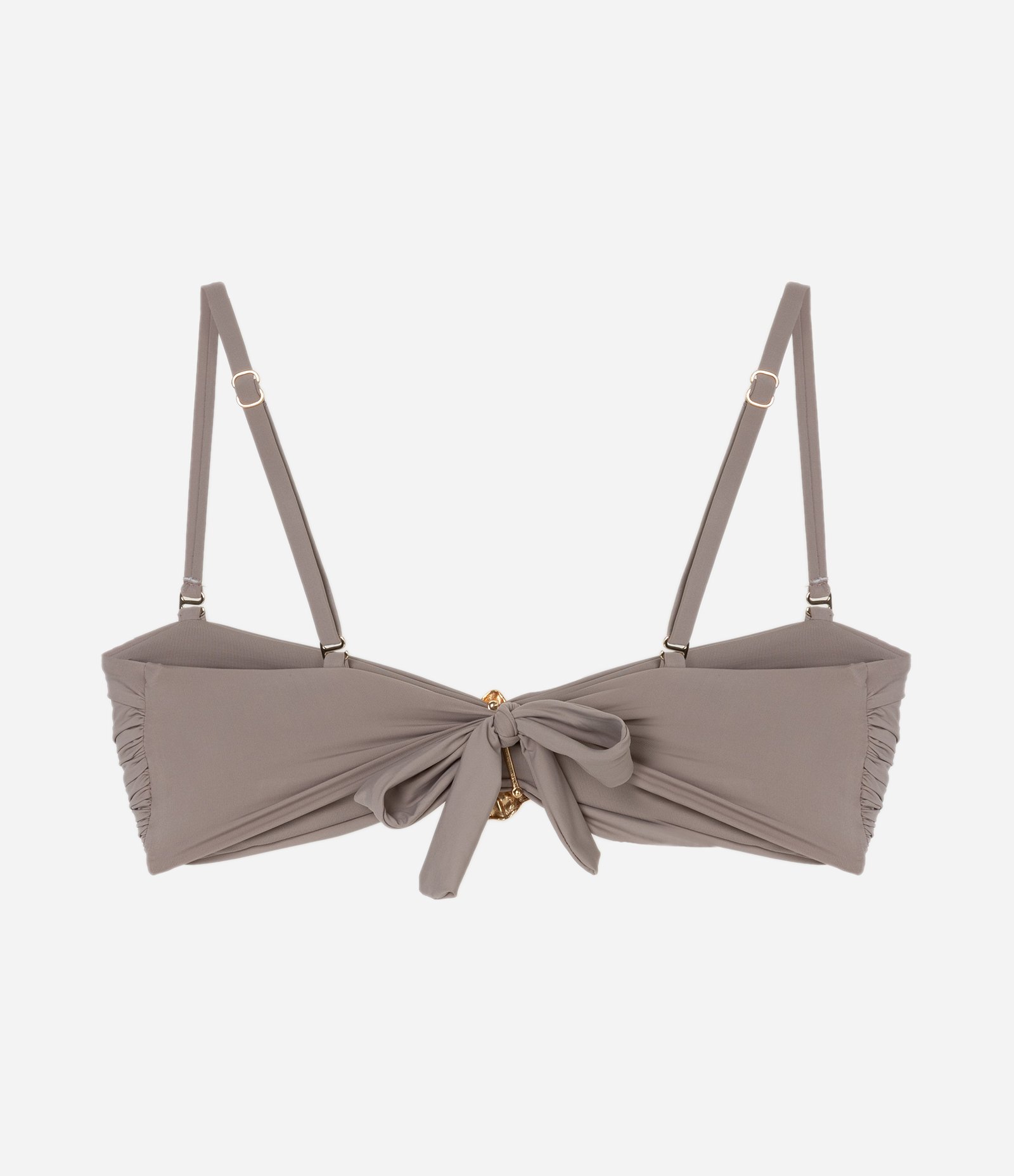 Biquíni Bandeau cm Microfibra com Aviamento Metalizado Off White 8