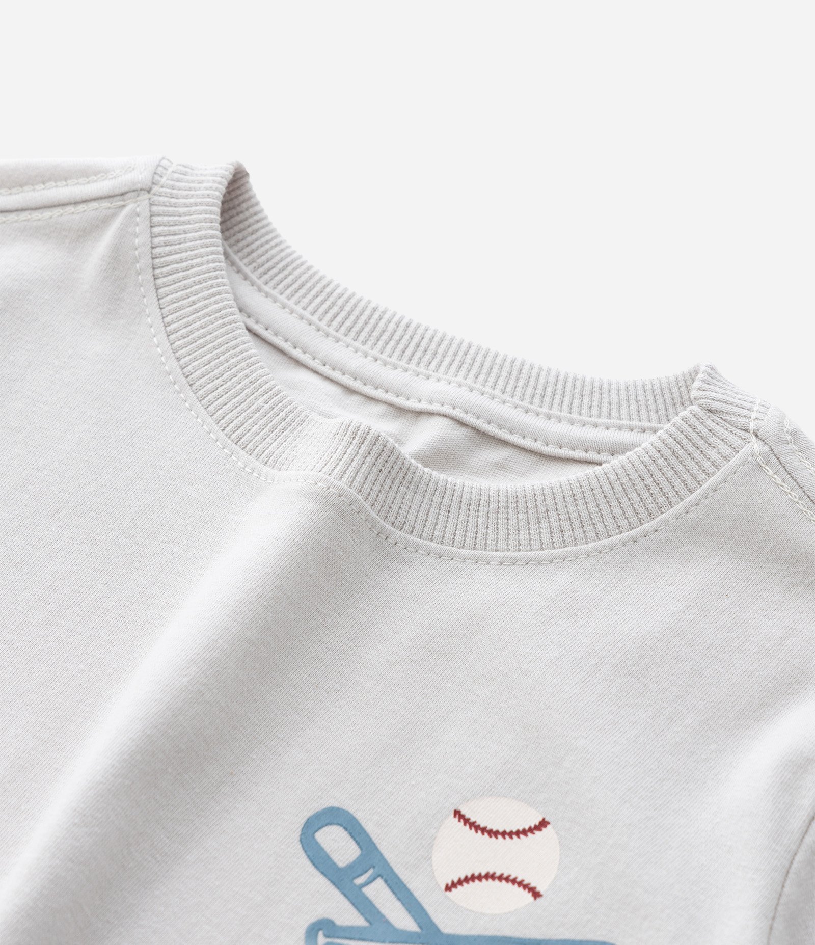 Camiseta Infantil com Estampa de Baseball - Tam 1 a 6 Anos Cinza 5