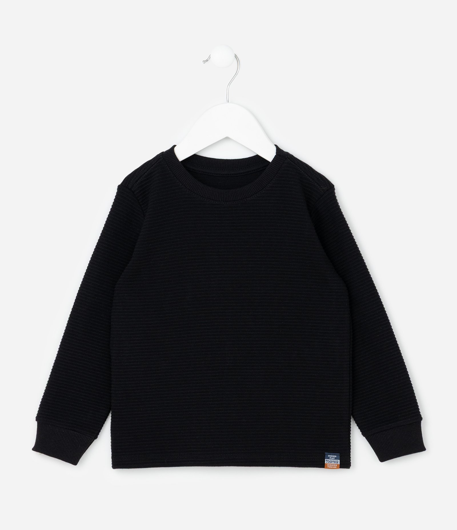 Camiseta Infantil Texturizada Básica - Tam 1 a 6 Anos Preto 1