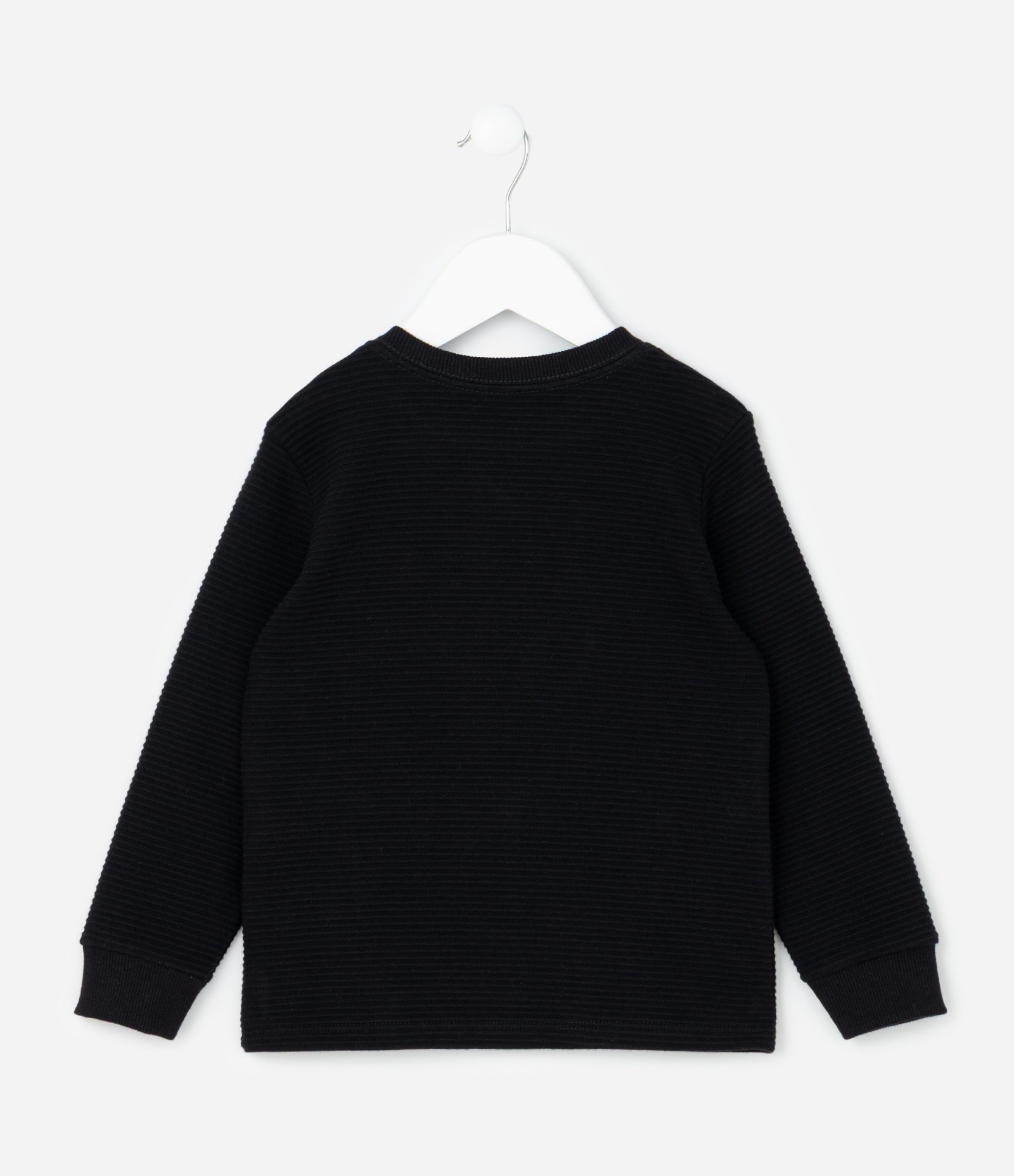 Camiseta Infantil Texturizada Básica - Tam 1 a 6 Anos Preto 2