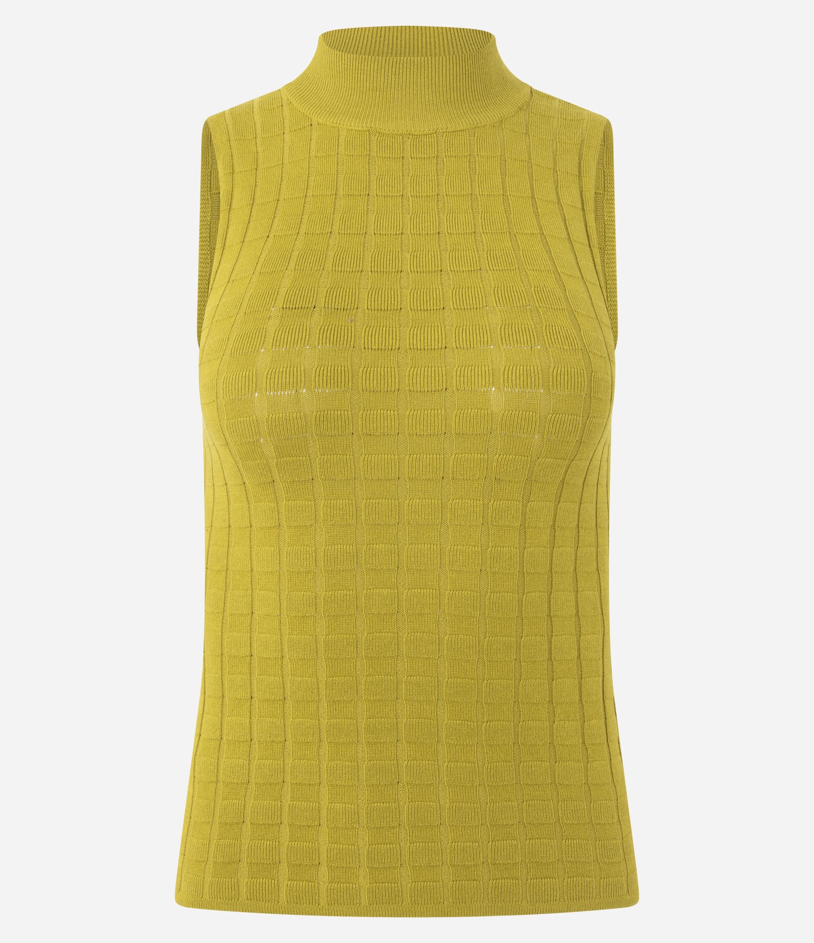 Blusa em Tricô Texturizado com Gola Alta Verde 5