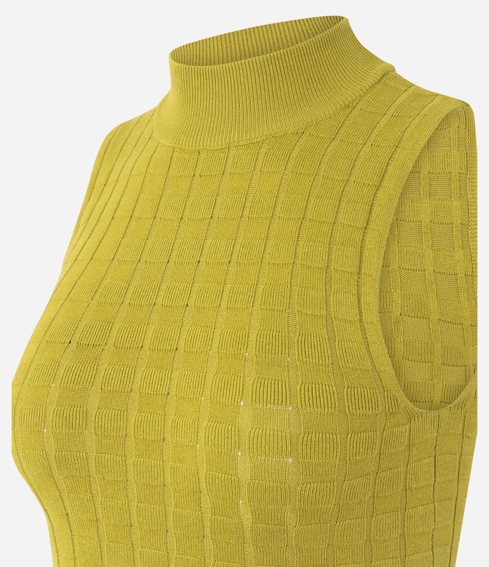 Blusa em Tricô Texturizado com Gola Alta Verde 6