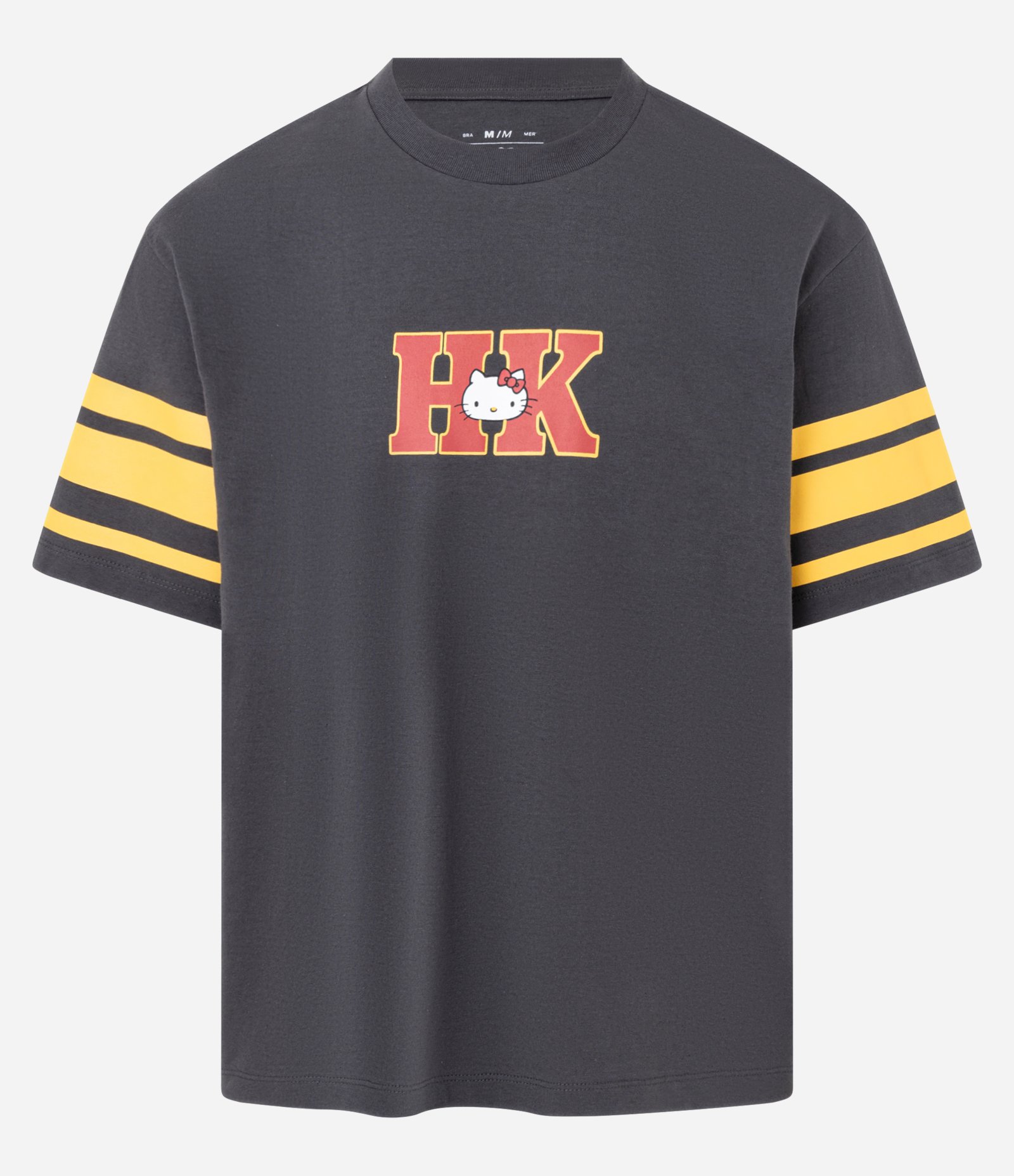 Camiseta Boxy em Algodão com Estampa Hello Kitty Basquete Cinza 5