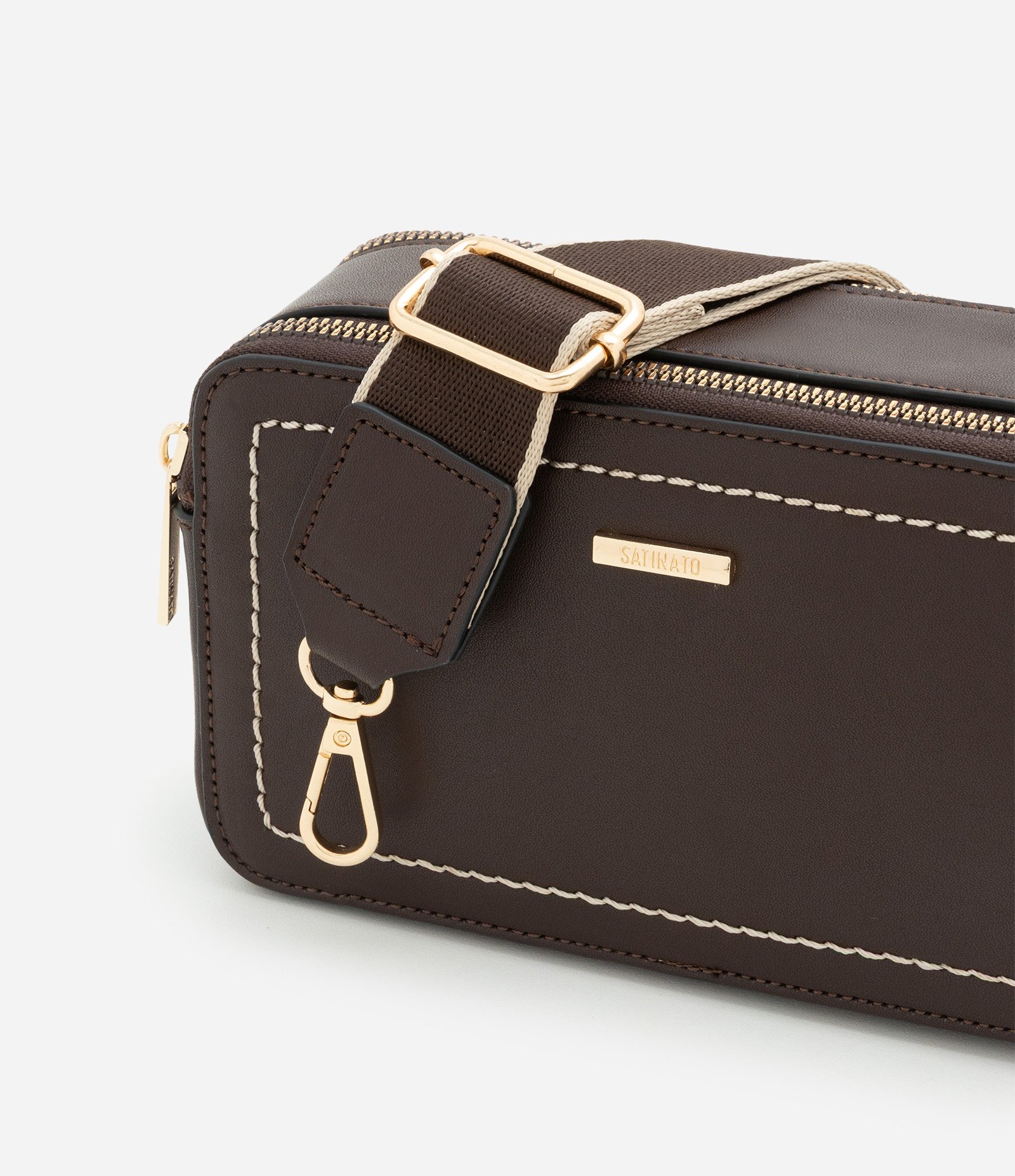 Bolsa Pequena com Alça Longa Transversal Marrom 5