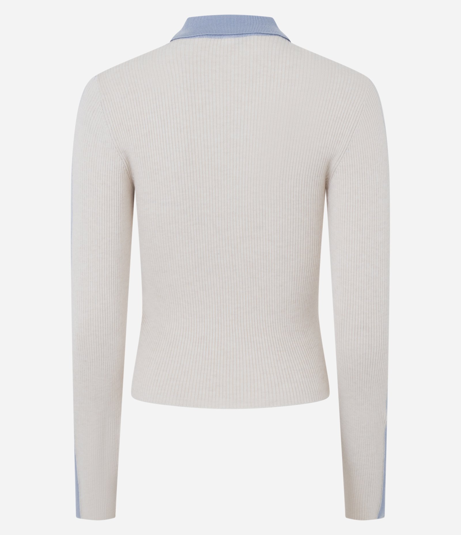 Blusa Polo em Tricô com Abotoamento na Gola Off White 7