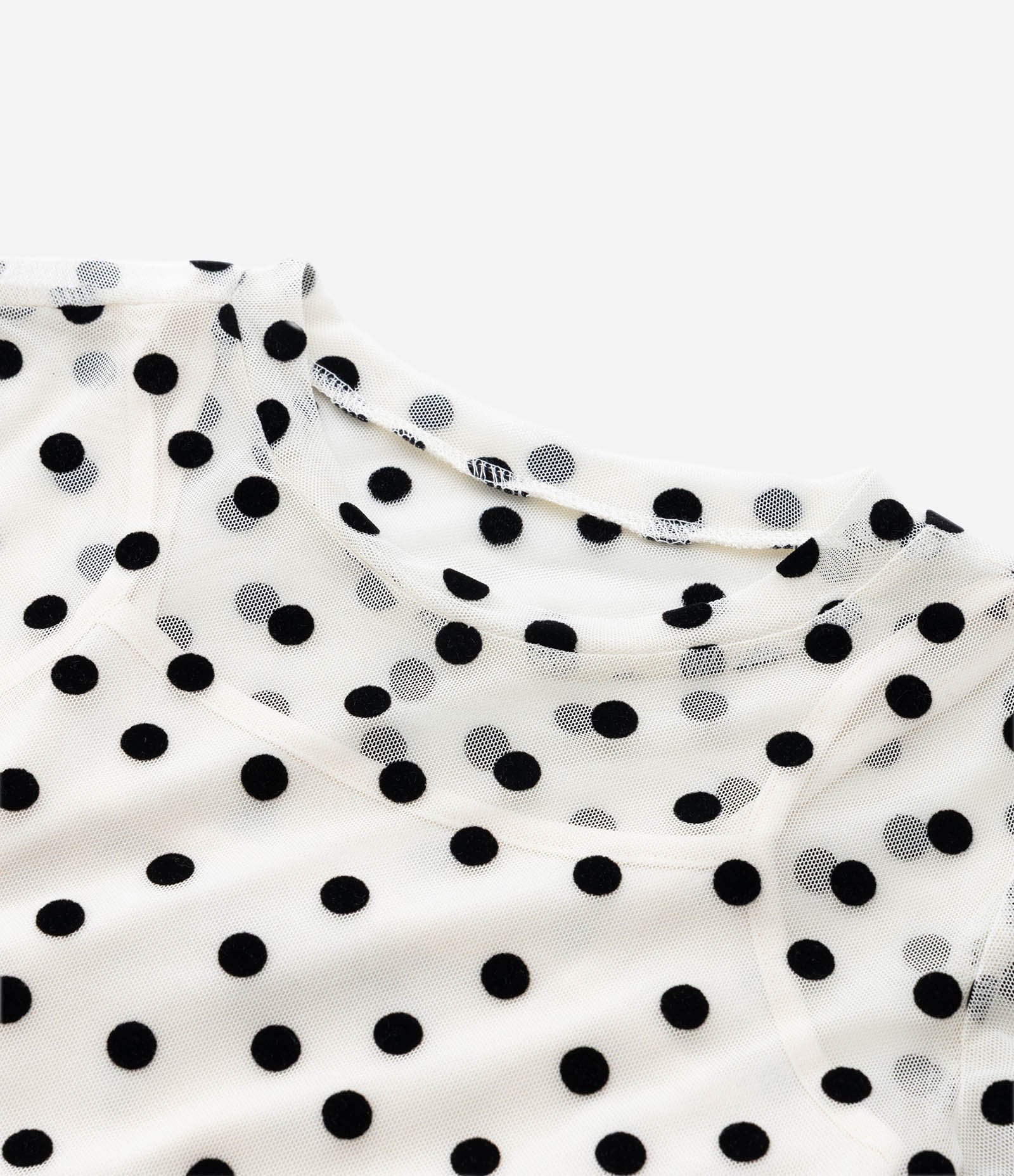 Camiseta Infantil em Tule Poá com Gola Alta e Regata Interna – Tam 5 a 14 Anos Branco 4