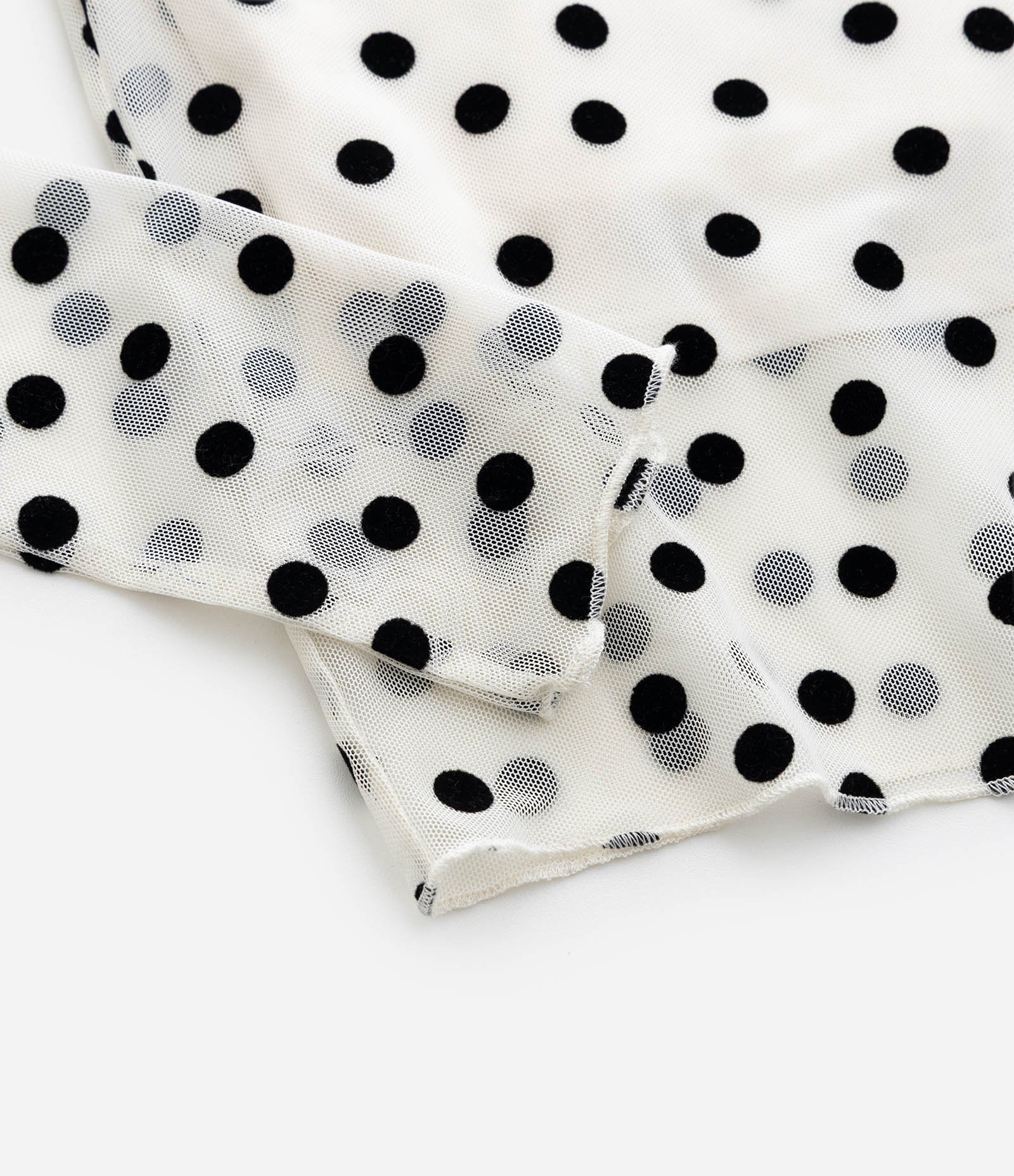 Camiseta Infantil em Tule Poá com Gola Alta e Regata Interna – Tam 5 a 14 Anos Branco 5