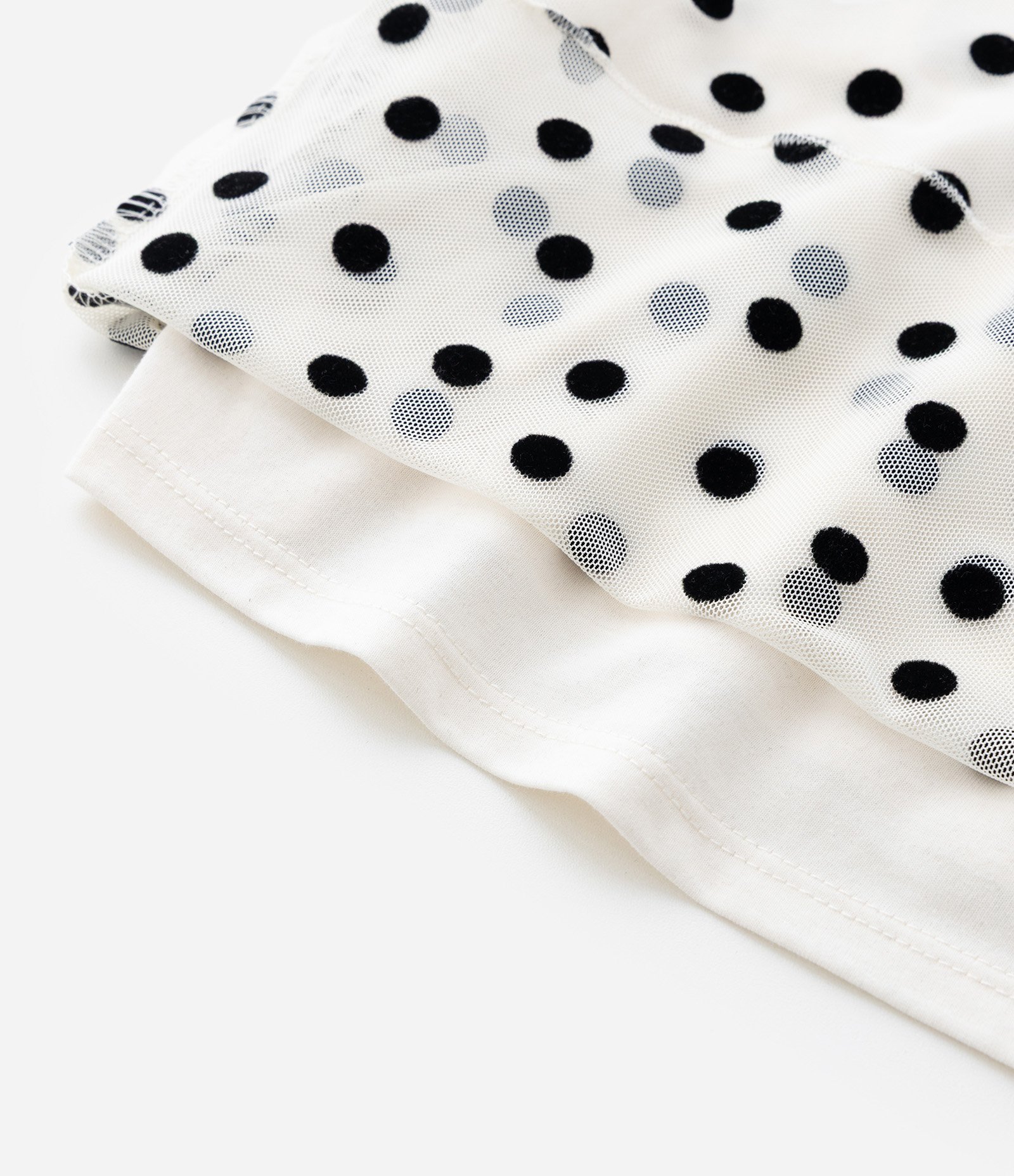 Camiseta Infantil em Tule Poá com Gola Alta e Regata Interna – Tam 5 a 14 Anos Branco 6