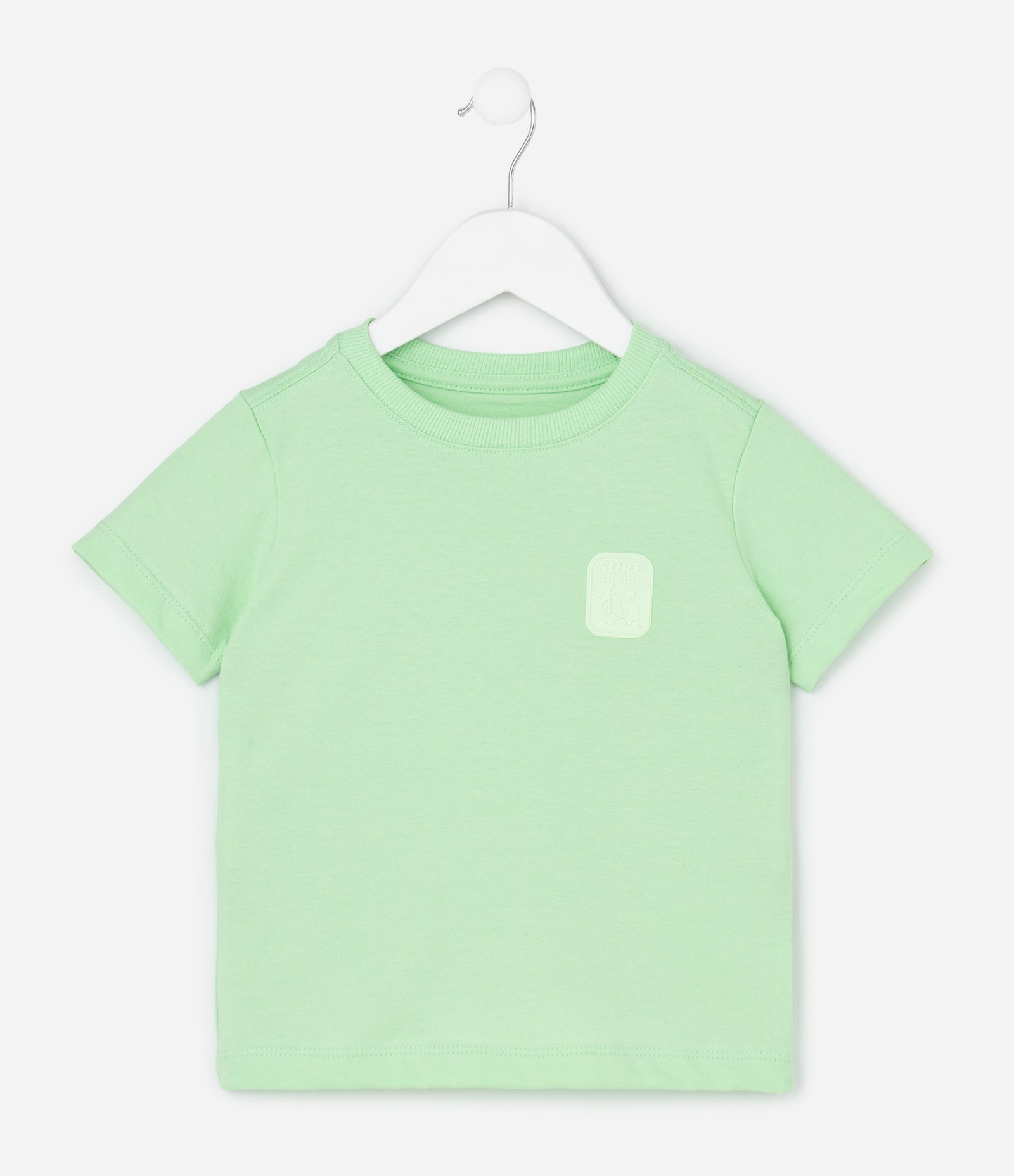 Camiseta Infantil com Estampa Localizada - Tam 1 a 6 Anos Verde 1