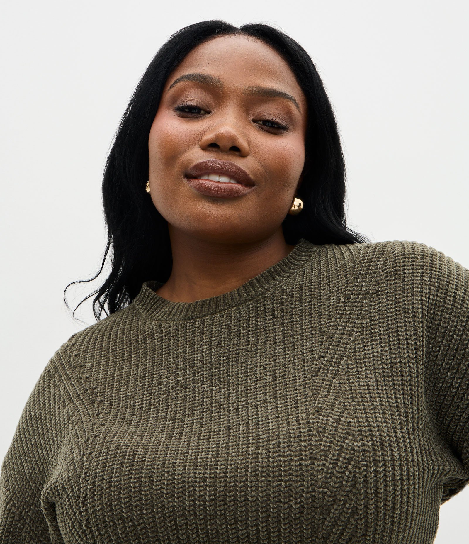 Suéter Amplo em Tricô Chenille Curve & Plus Size Verde 3