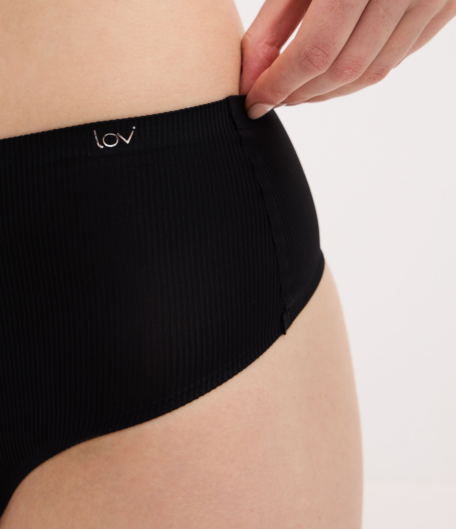 Kit 02 Calcinhas Altas em Microfibra Cinza/Preto 4